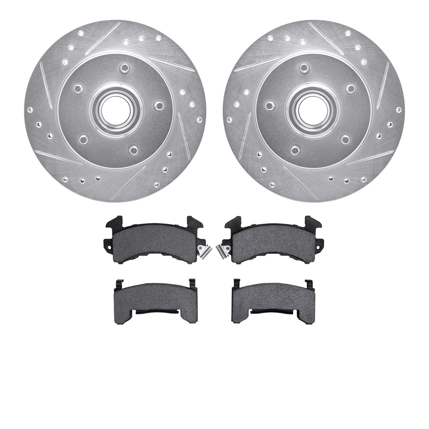 DYN 7402-47006 DFC Brake Rotor - Drilled & Slotted - Silver- HD Brake Pad