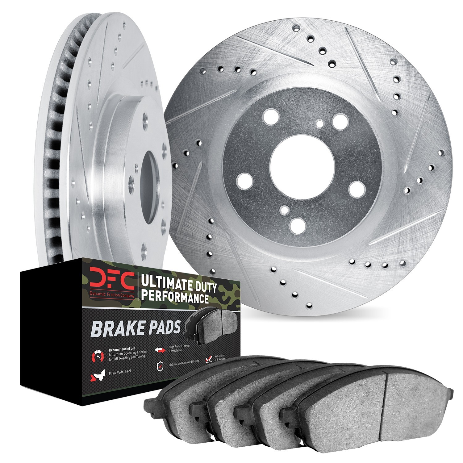 DYN 7402-47006 DFC Brake Rotor - Drilled & Slotted - Silver- HD Brake Pad - Image 2