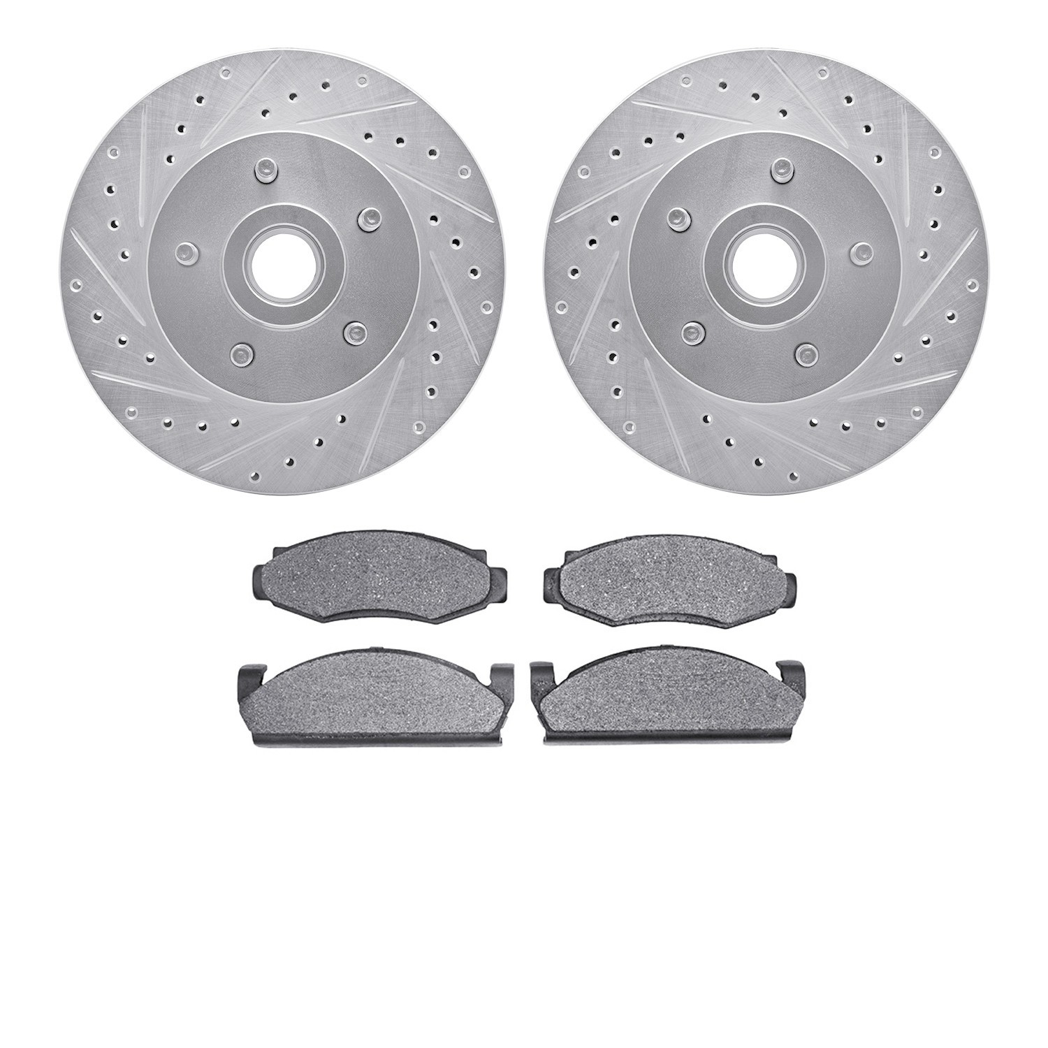 DYN 7402-54003 DFC Brake Rotor - Drilled & Slotted - Silver- HD Brake Pad