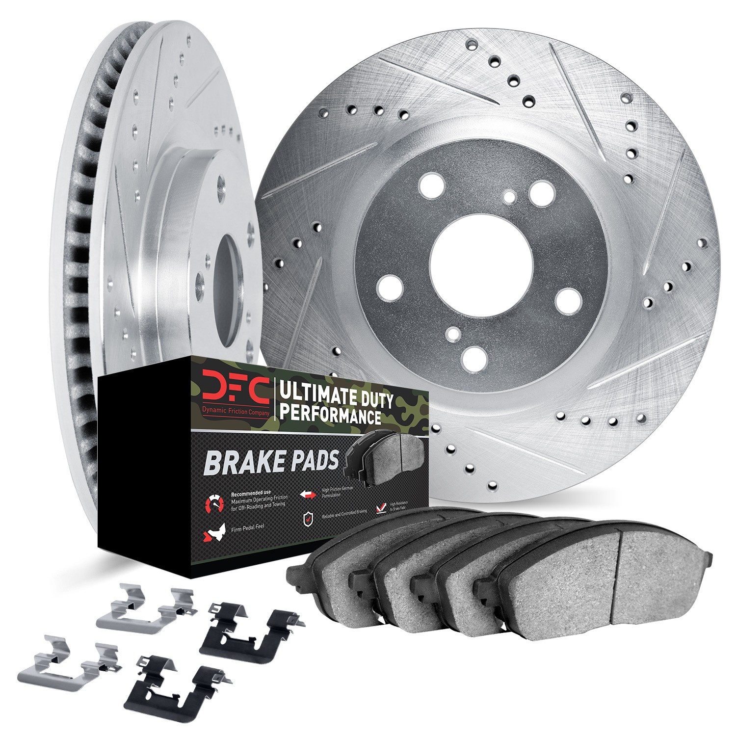 DYN 7412-47011 DFC Brake Rotor - Drilled & Slotted - Silver- HD Brake Pad - Hardware - Image 2