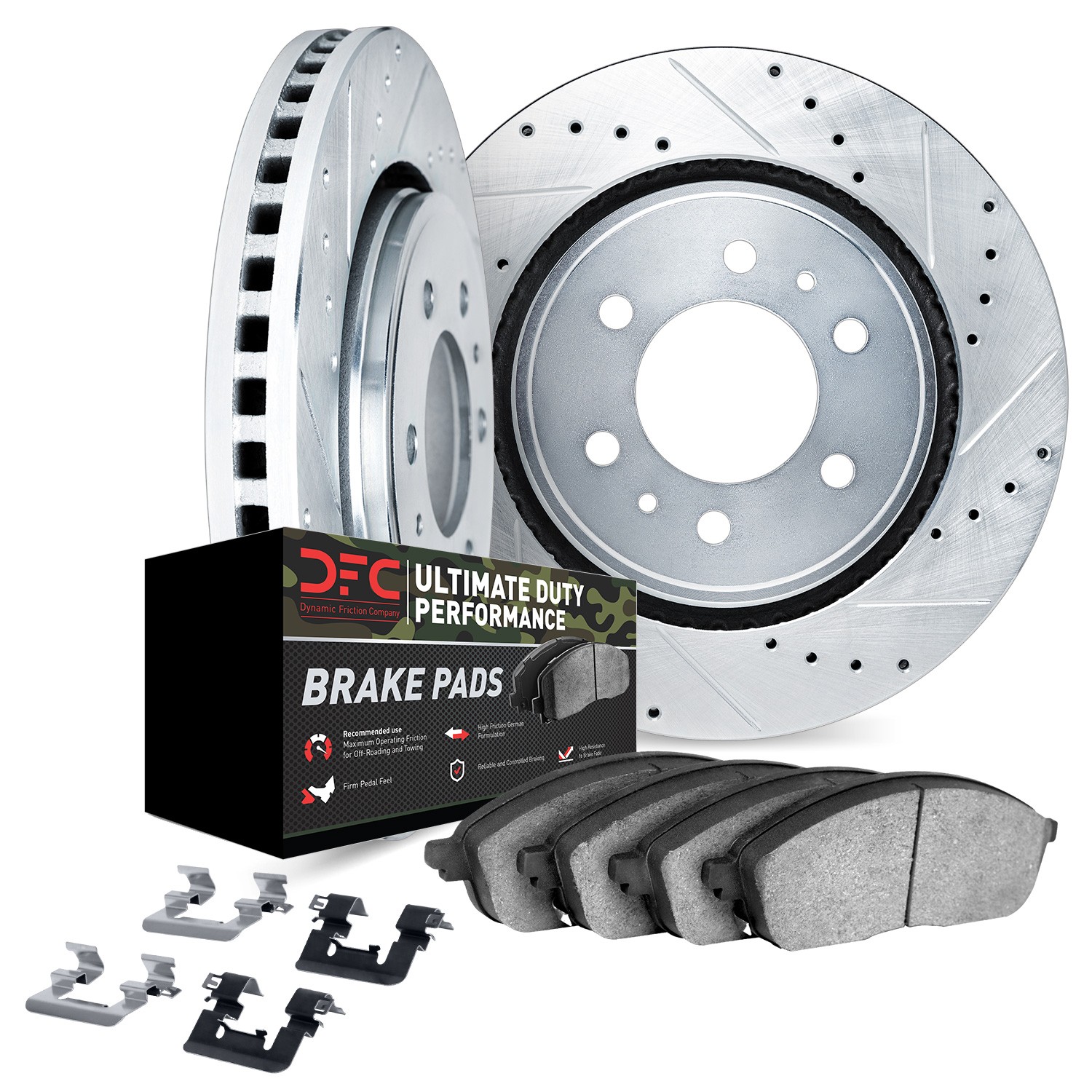 DYN 7412-48040 DFC Brake Rotor - Drilled & Slotted - Silver- HD Brake Pad - Hardware - Image 2