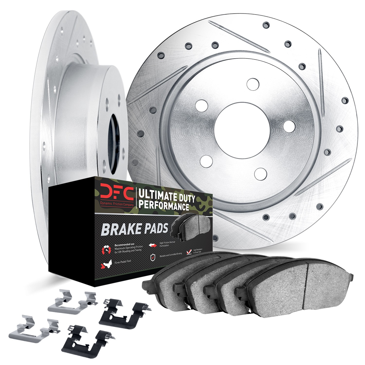 DYN 7412-54061 DFC Brake Rotor - Drilled & Slotted - Silver- HD Brake Pad - Hardware - Image 2