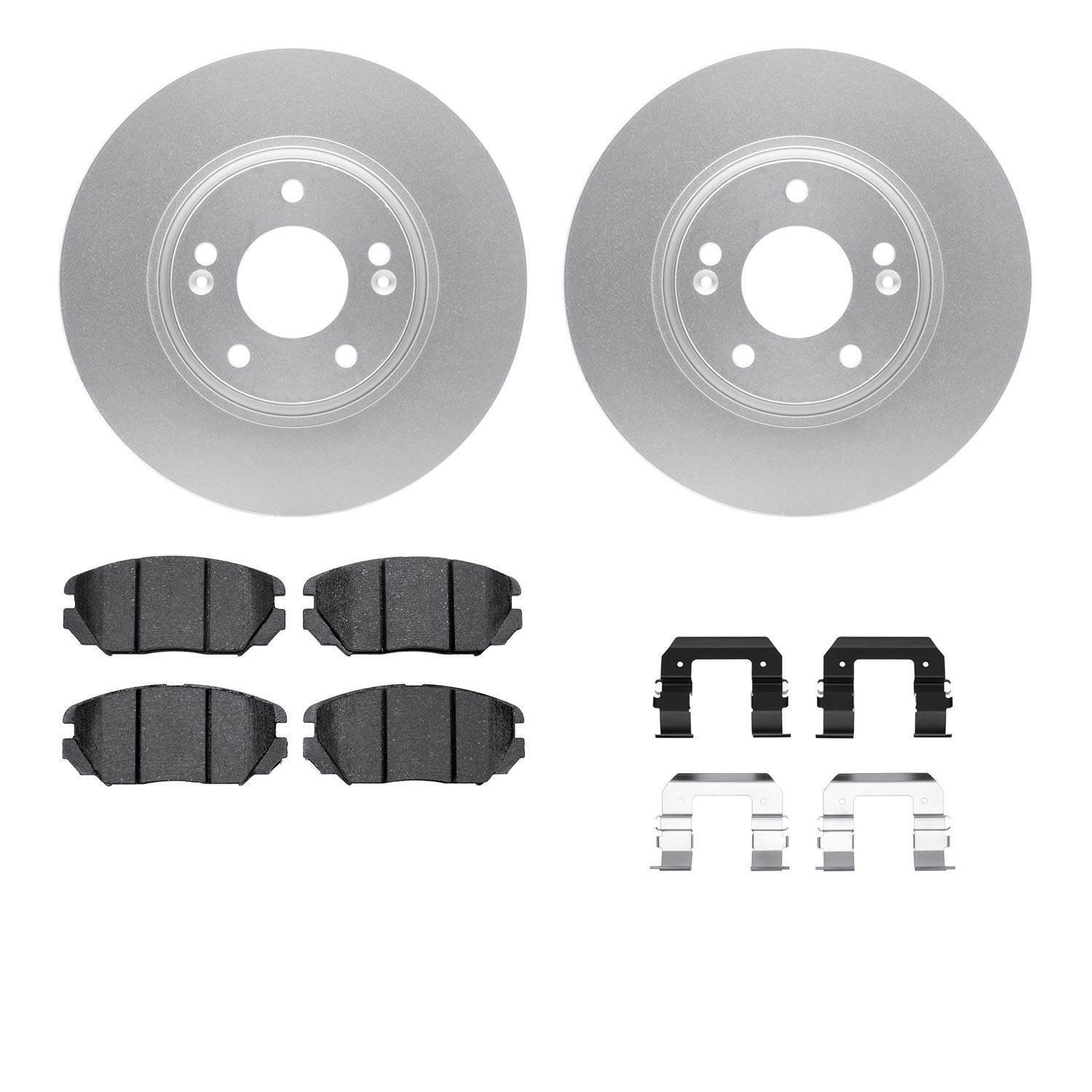 DYN 7512-76091 DFC Rotors-Drilled & Slotted-Silver w/ 5000 Advanced Brake Pads Incl Hdw