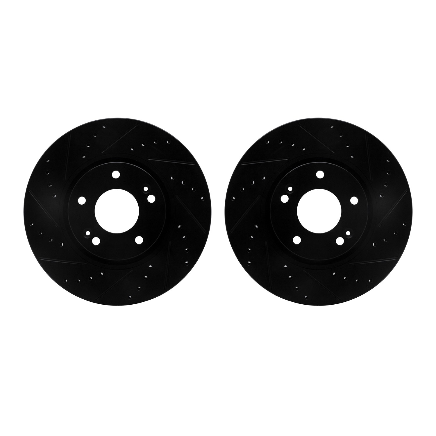 DYN 8002-03011 DFC Brake Rotors - Drilled & Slotted - Black
