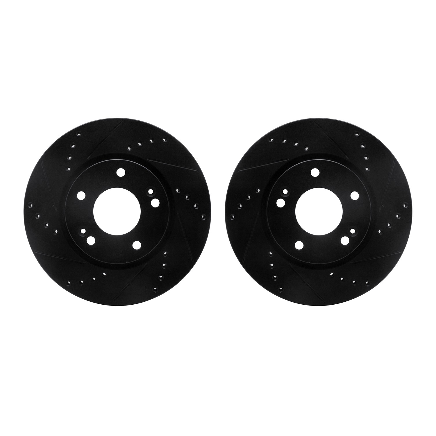DYN 8002-03014 DFC Brake Rotors - Drilled & Slotted - Black