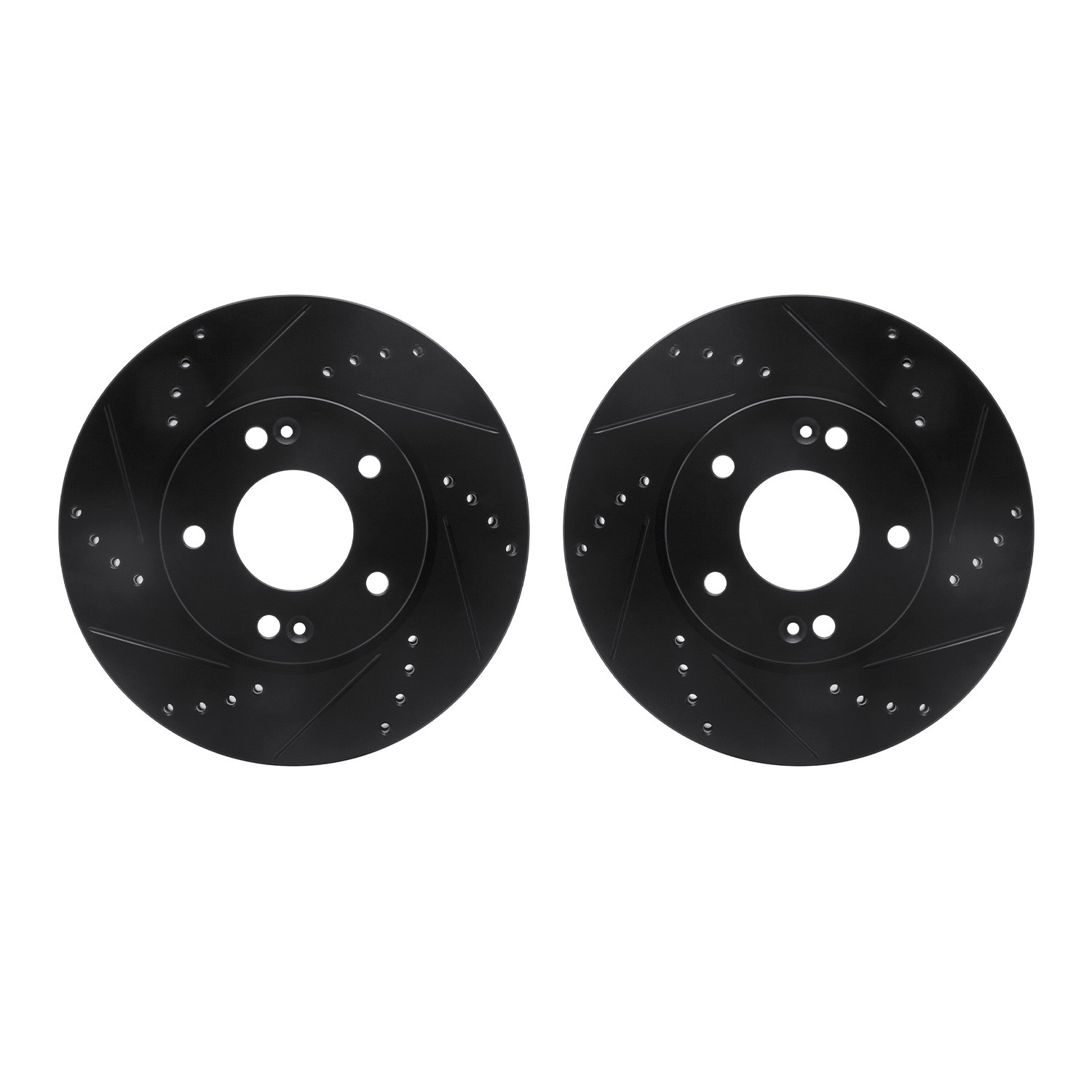 DYN 8002-03015 DFC Brake Rotors - Drilled & Slotted - Black