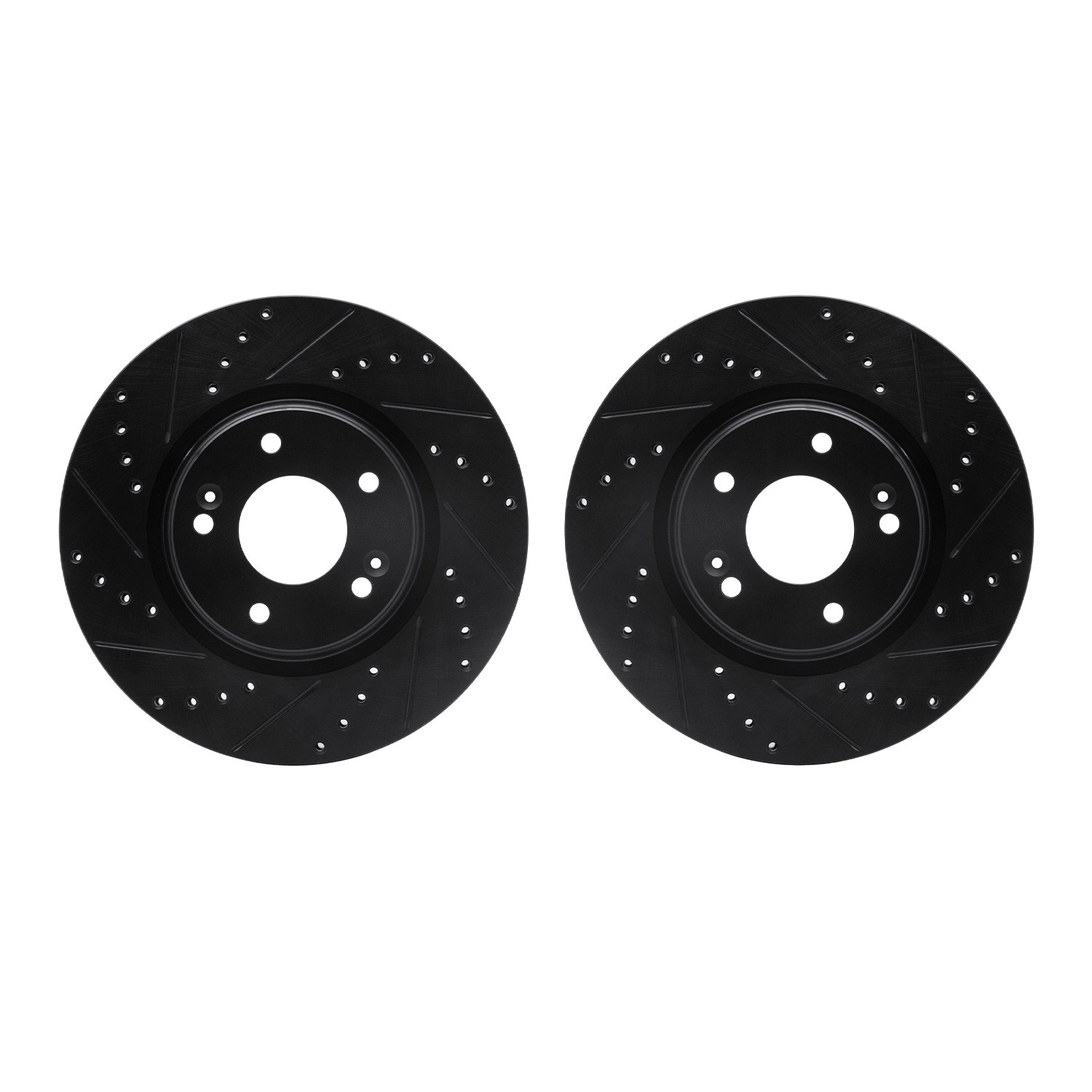 DYN 8002-03016 DFC Brake Rotors - Drilled & Slotted - Black