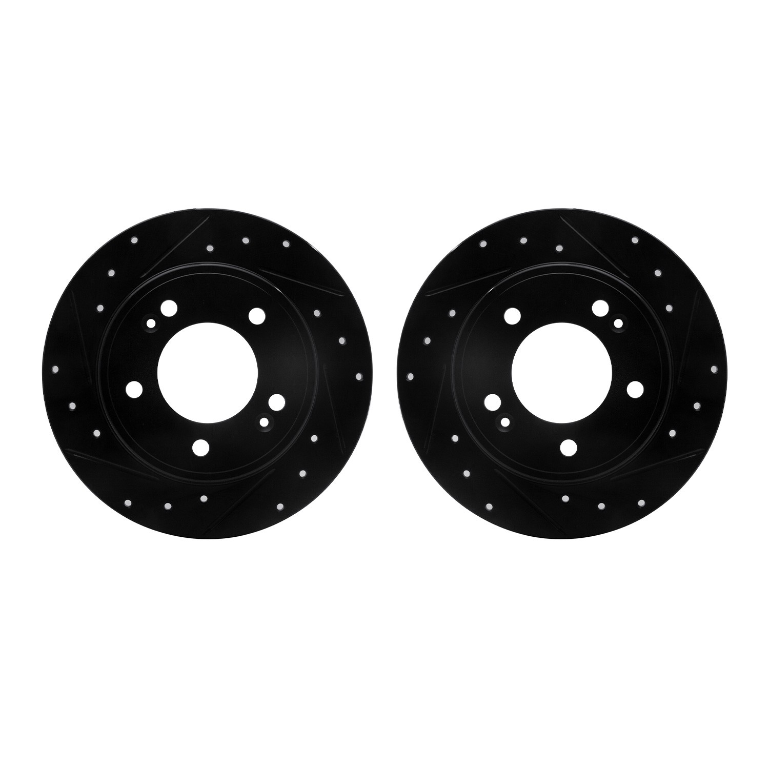 DYN 8002-03045 DFC Brake Rotors - Drilled & Slotted - Black