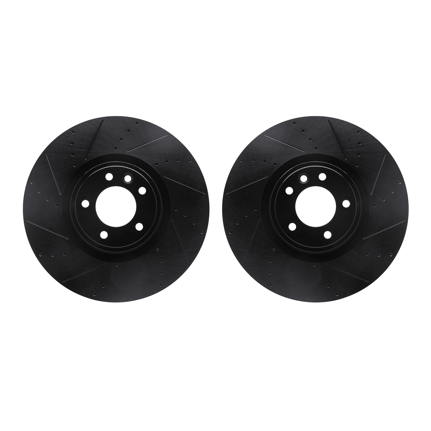 DYN 8002-11017 DFC Brake Rotors - Drilled & Slotted - Black