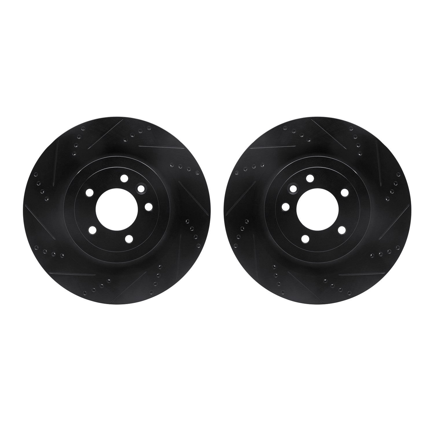 DYN 8002-11033 DFC Brake Rotors - Drilled & Slotted - Black