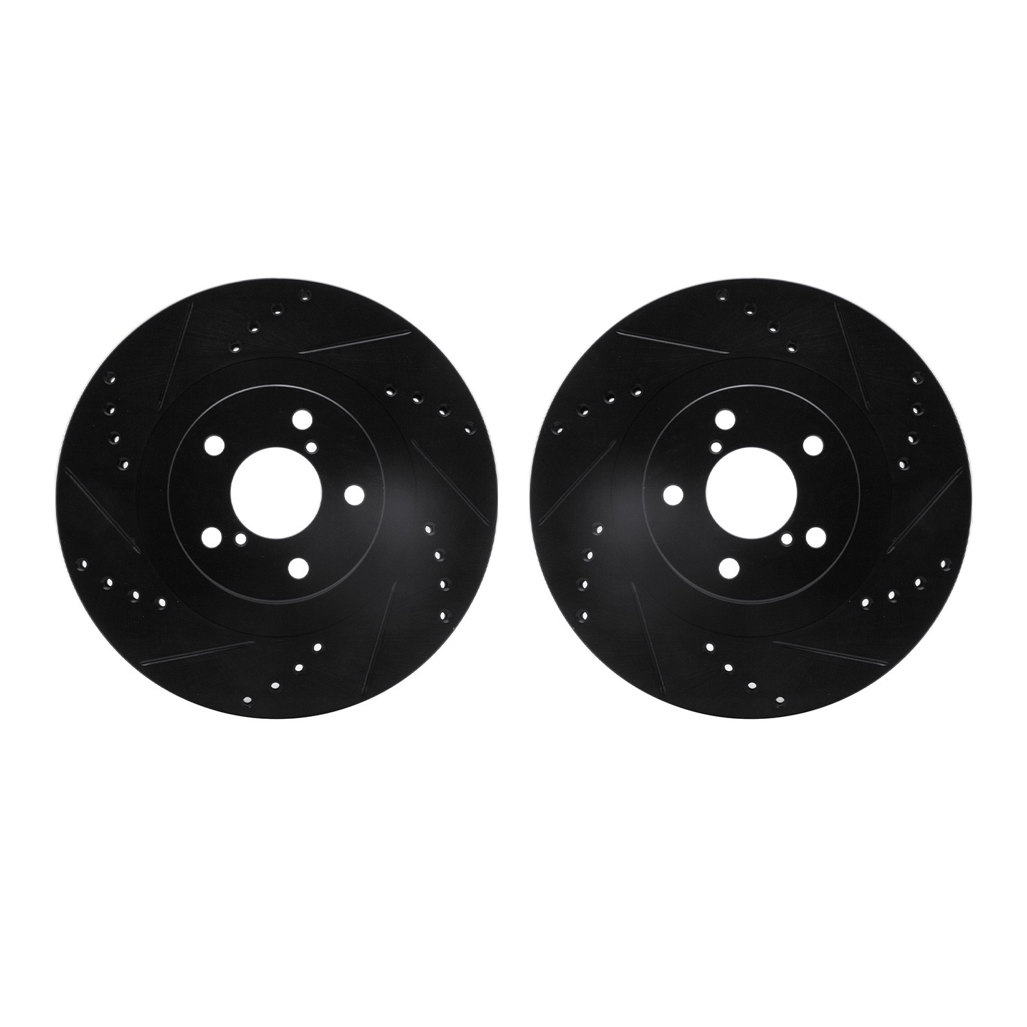 DYN 8002-13000 DFC Brake Rotors - Drilled & Slotted - Black
