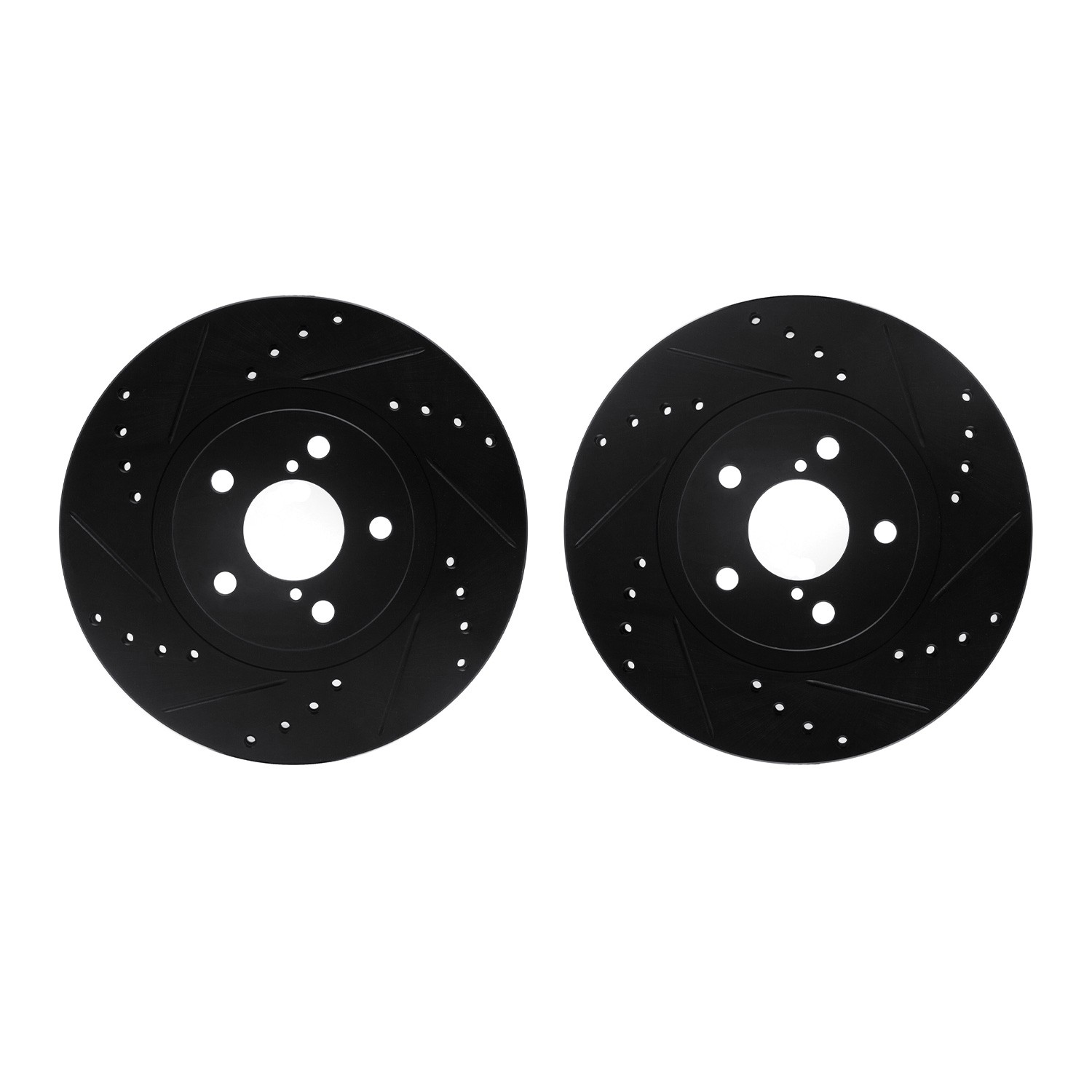 DYN 8002-13001 DFC Brake Rotors - Drilled & Slotted - Black