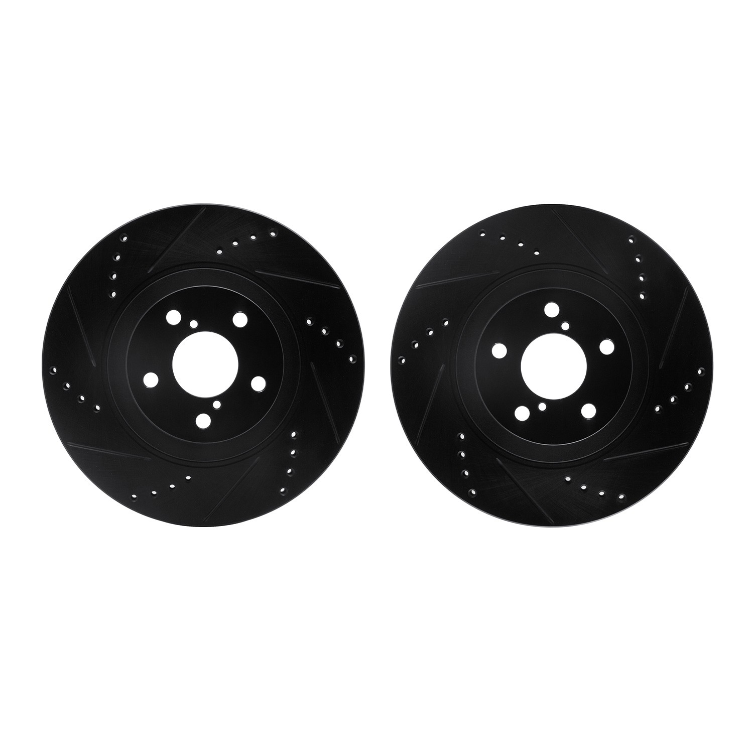 DYN 8002-13002 DFC Brake Rotors - Drilled & Slotted - Black