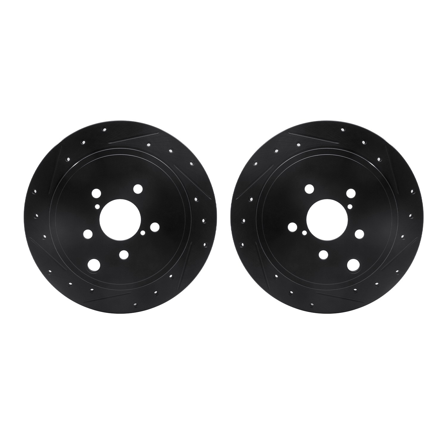 DYN 8002-13026 DFC Brake Rotors - Drilled & Slotted - Black