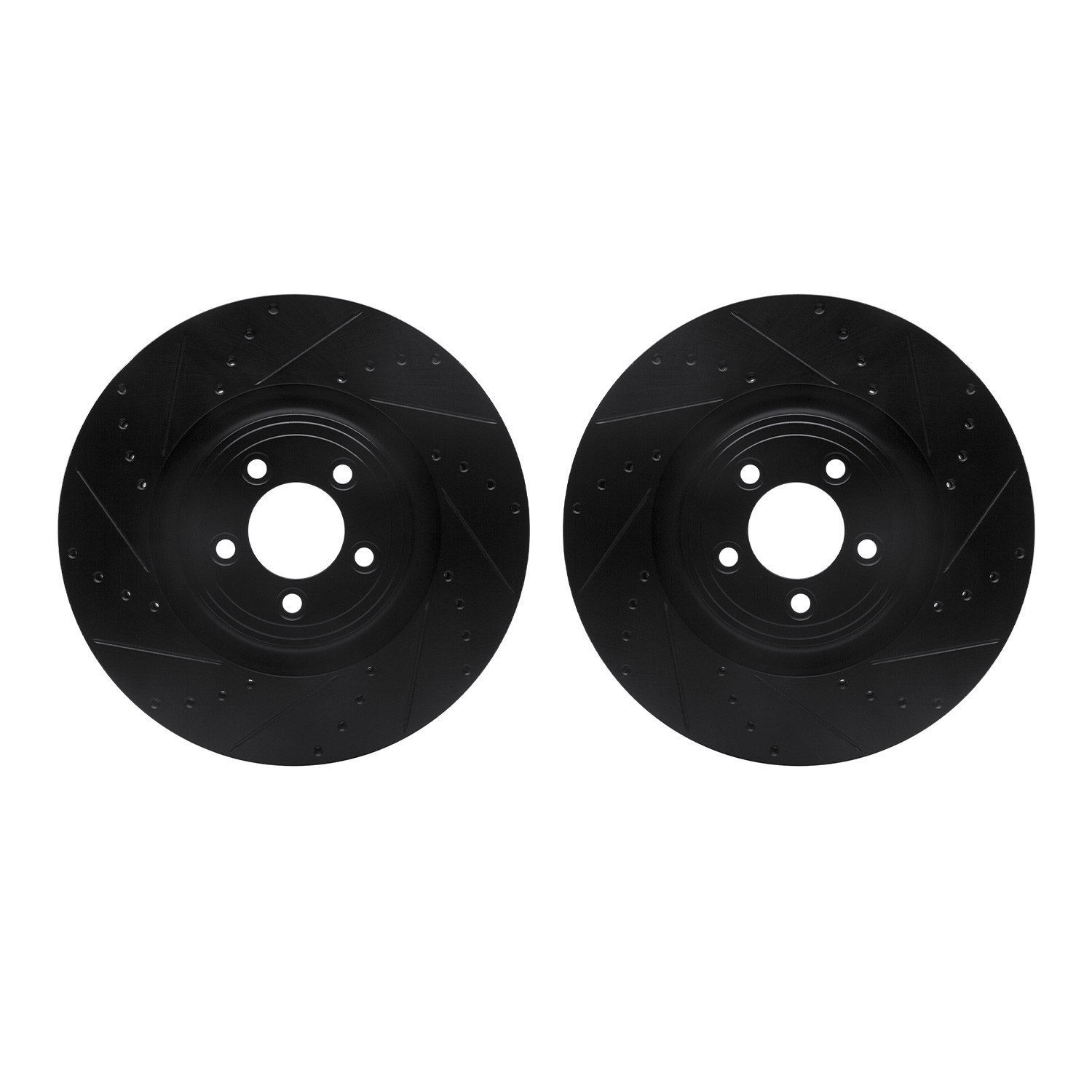 DYN 8002-20005 DFC Brake Rotors - Drilled & Slotted - Black