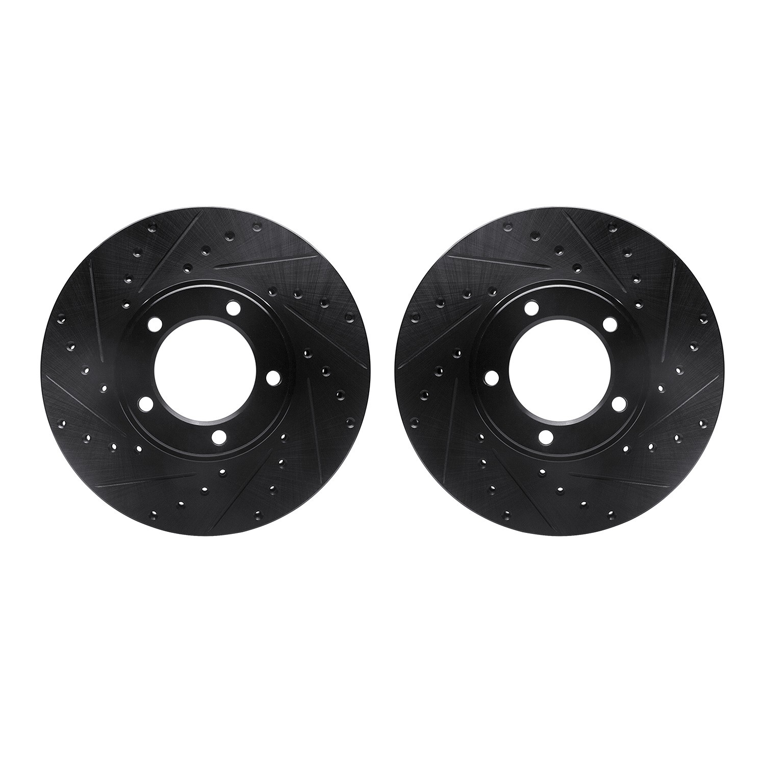 DYN 8002-20011 DFC Brake Rotors - Drilled & Slotted - Black