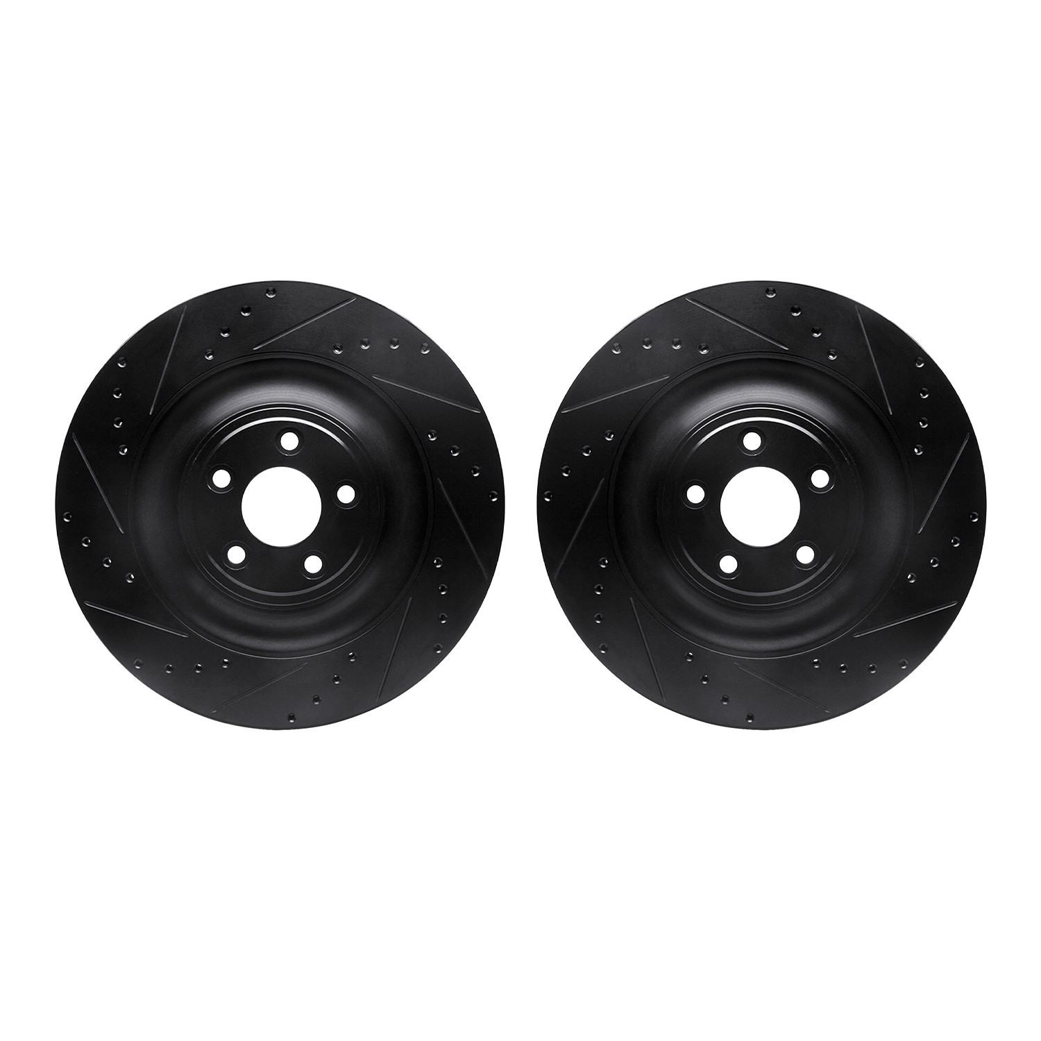 DYN 8002-20028 DFC Brake Rotors - Drilled & Slotted - Black