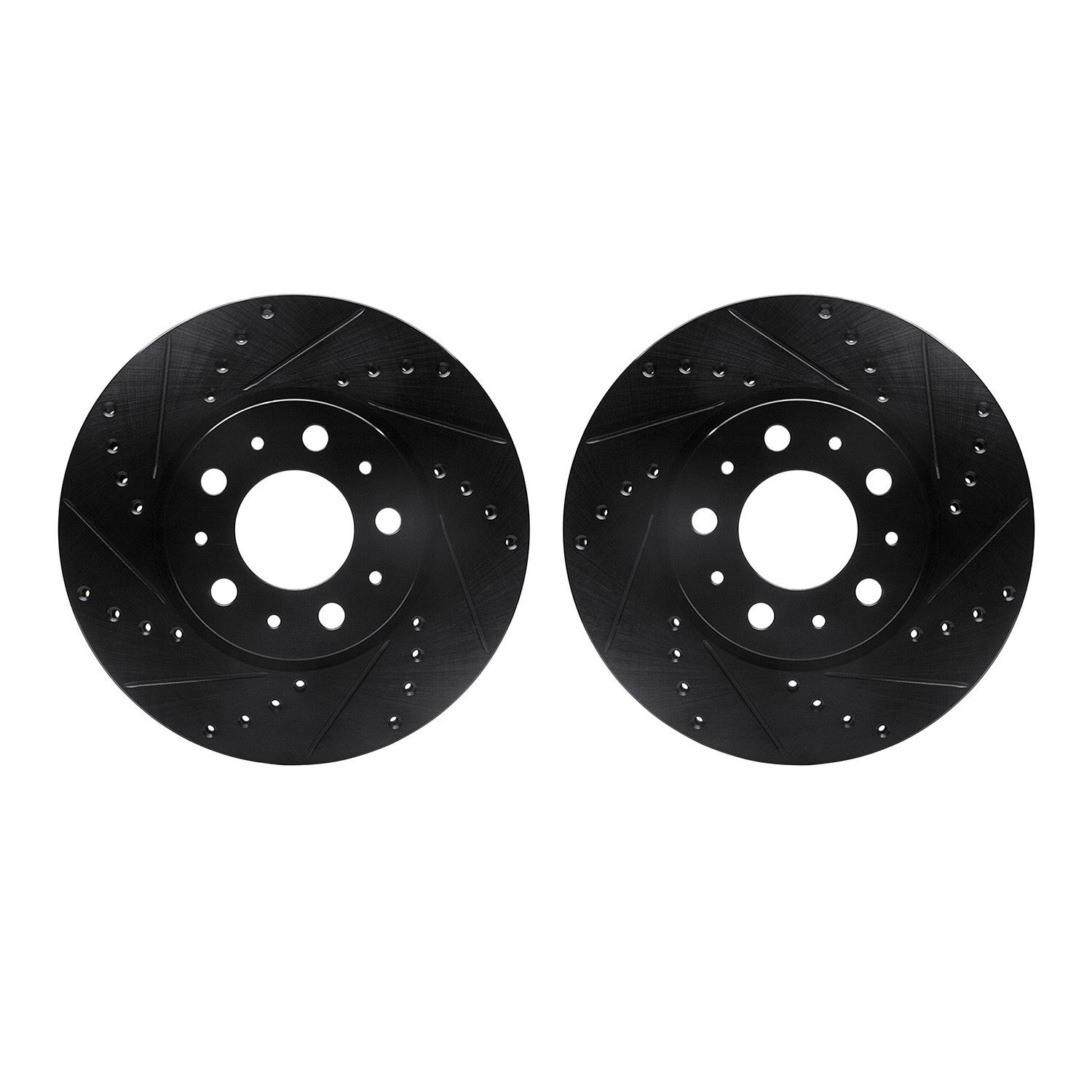 DYN 8002-27016 DFC Brake Rotors - Drilled & Slotted - Black