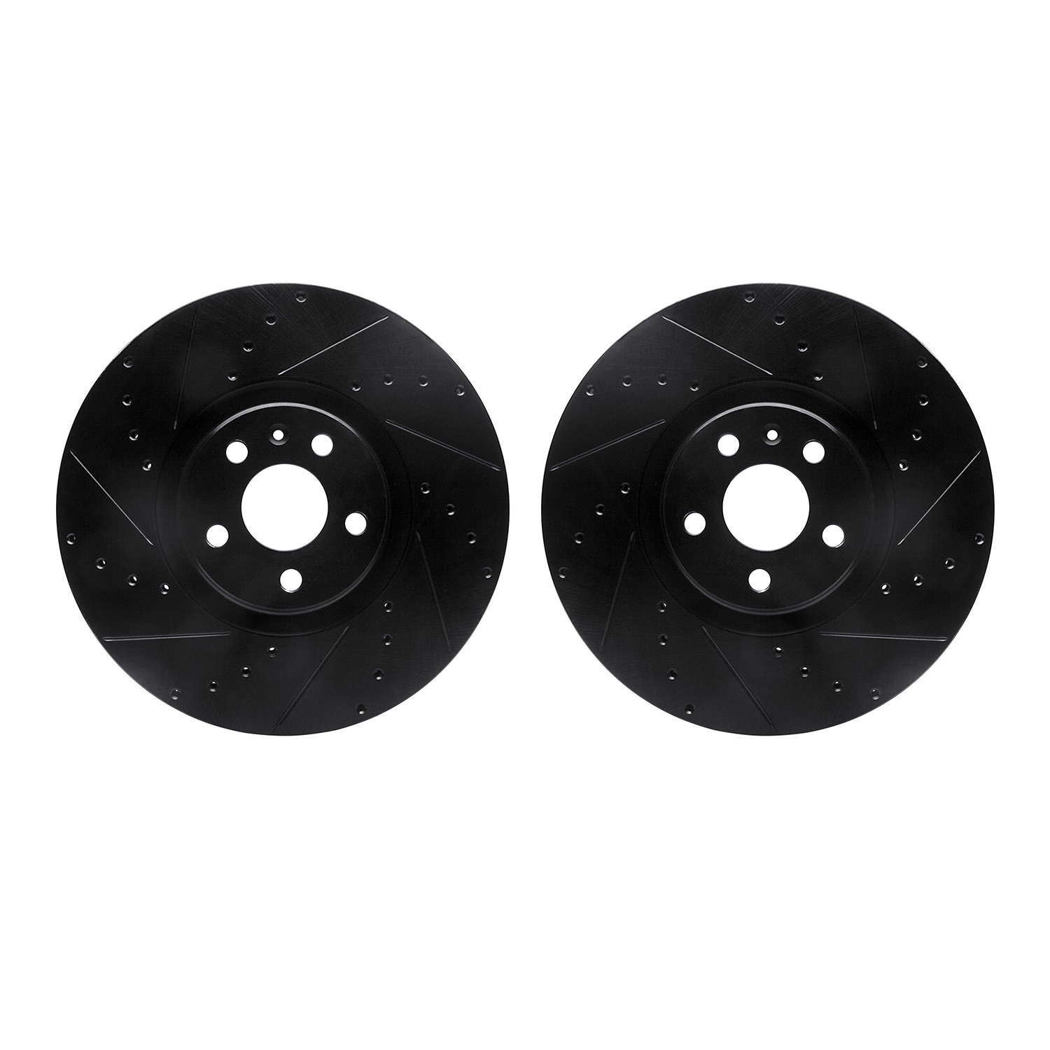 DYN 8002-27025 DFC Brake Rotors - Drilled & Slotted - Black