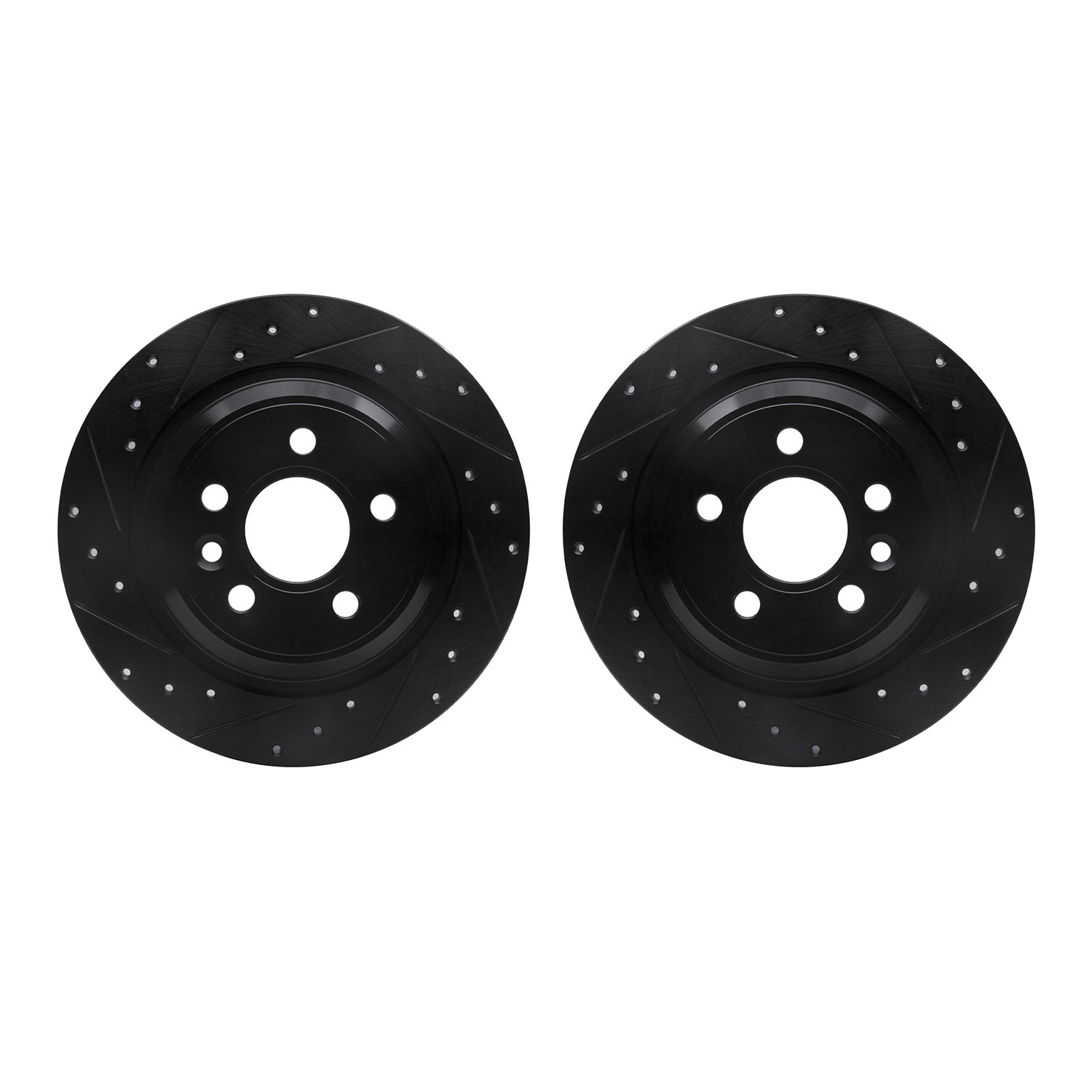 DYN 8002-27042 DFC Brake Rotors - Drilled & Slotted - Black