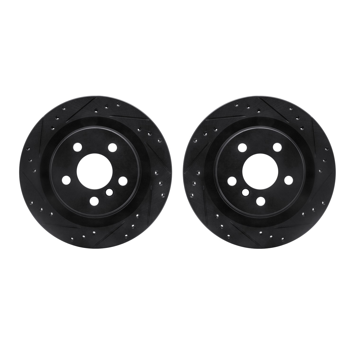 DYN 8002-31073 DFC Brake Rotors - Drilled & Slotted - Black
