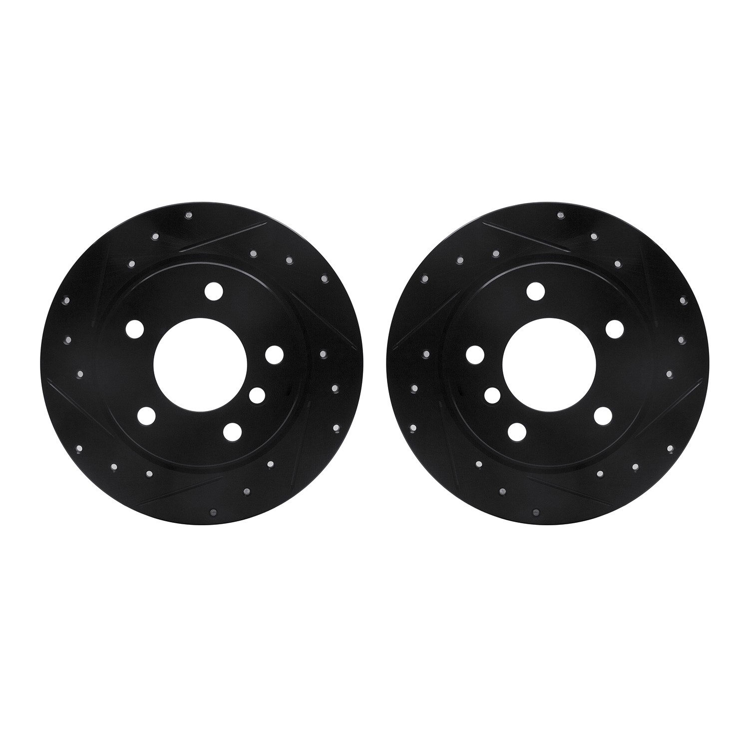 DYN 8002-31075 DFC Brake Rotors - Drilled & Slotted - Black
