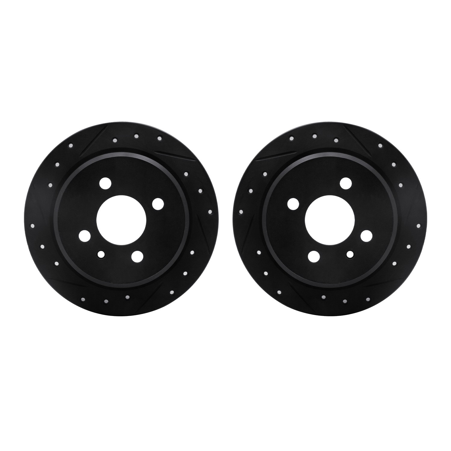 DYN 8002-31076 DFC Brake Rotors - Drilled & Slotted - Black
