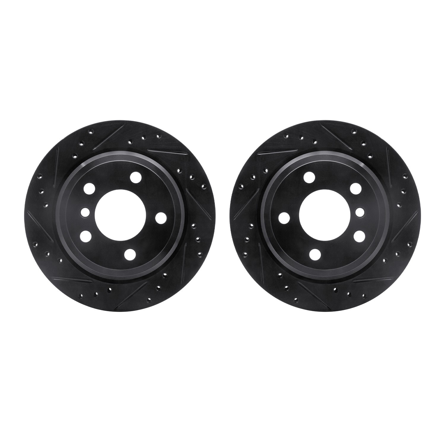 DYN 8002-31079 DFC Brake Rotors - Drilled & Slotted - Black