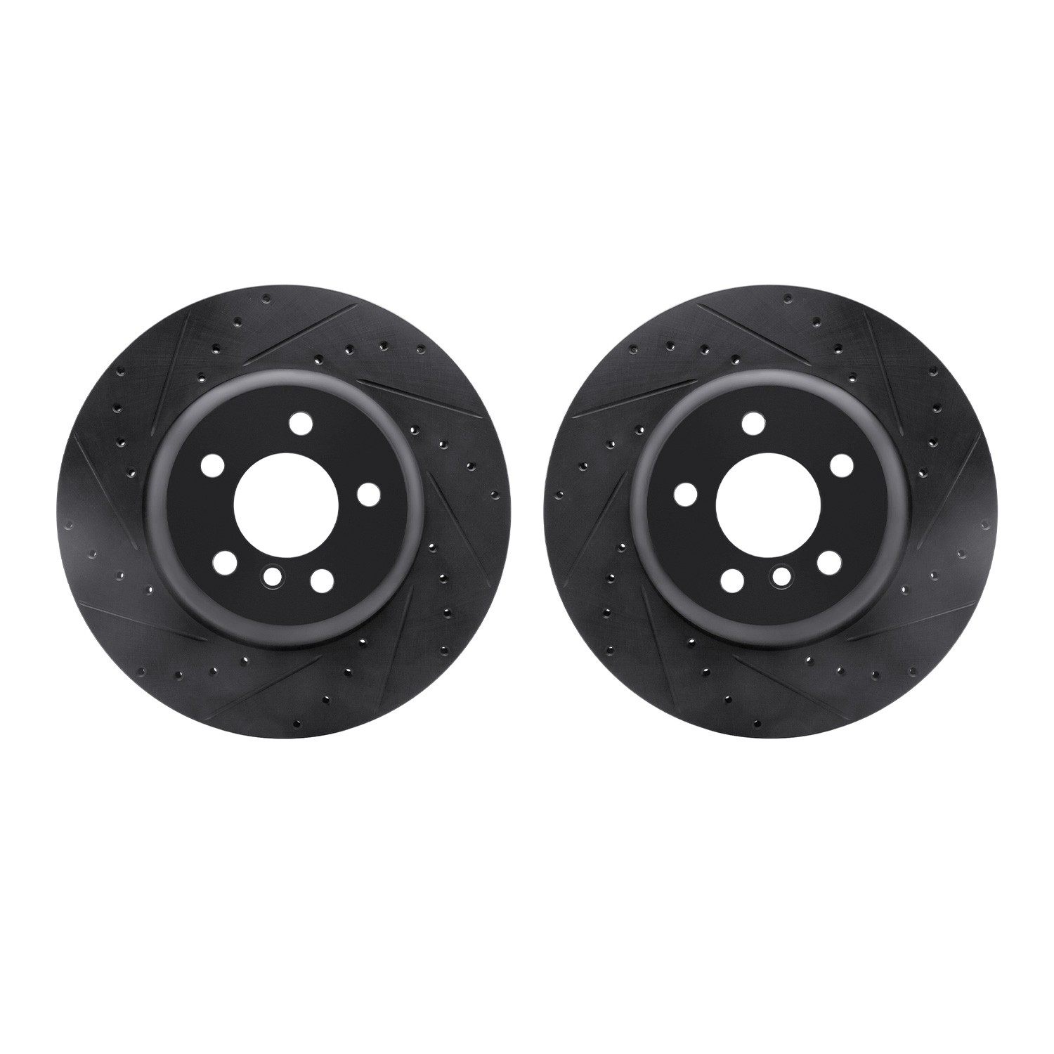 DYN 8002-31086 DFC Brake Rotors - Drilled & Slotted - Black