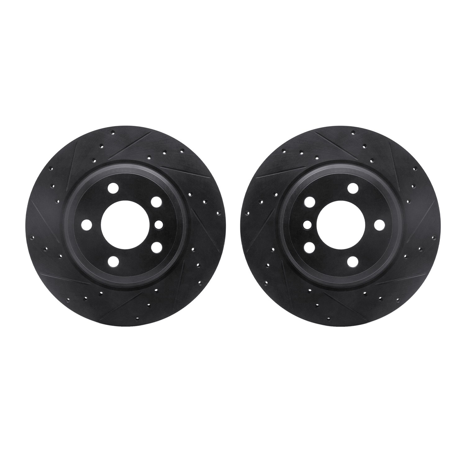 DYN 8002-31087 DFC Brake Rotors - Drilled & Slotted - Black
