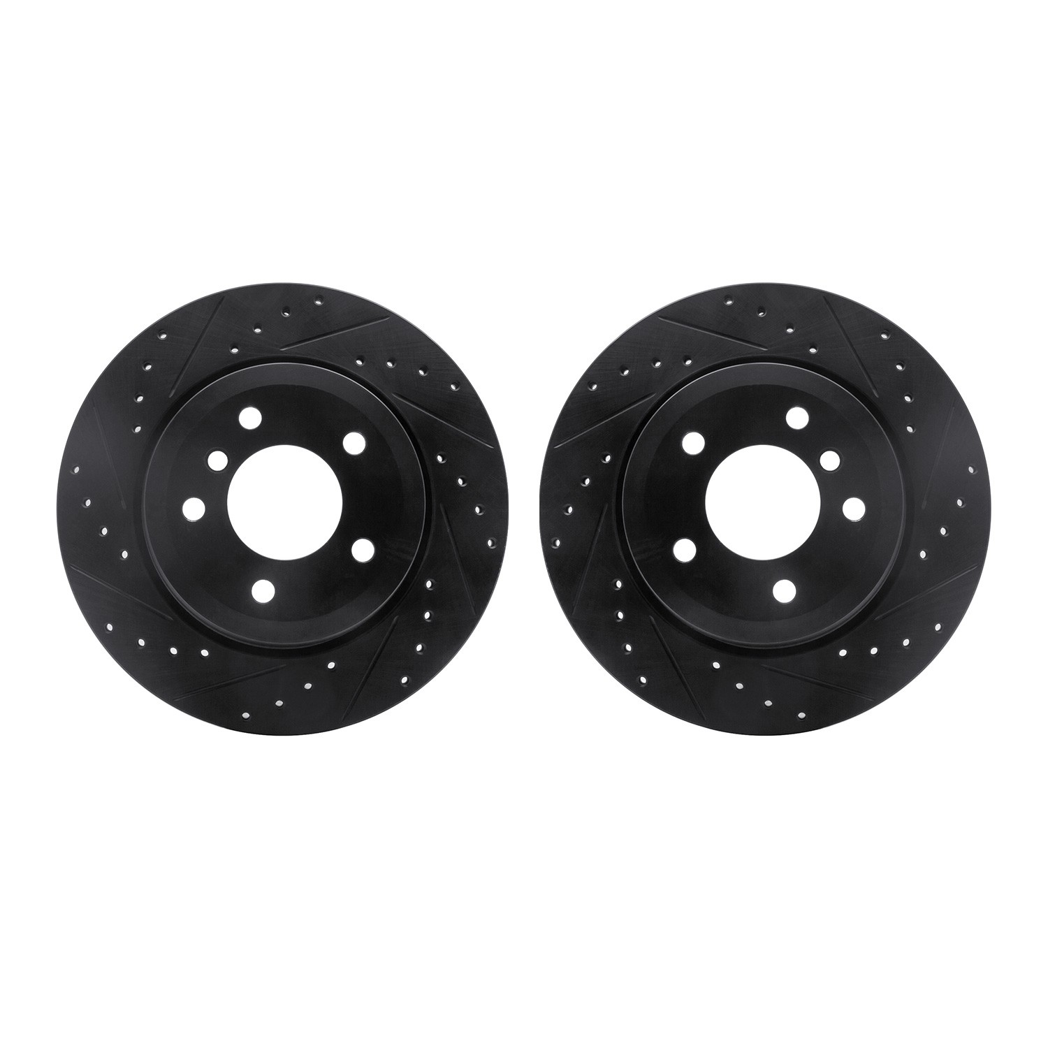 DYN 8002-31095 DFC Brake Rotors - Drilled & Slotted - Black