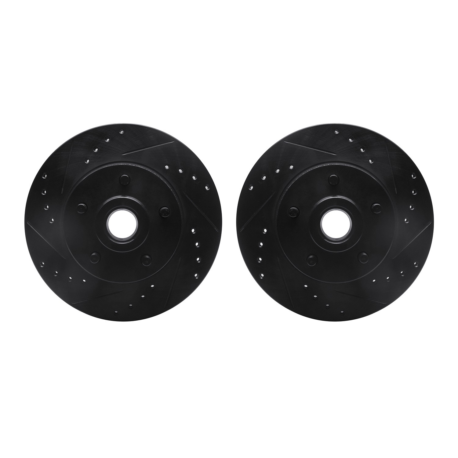 DYN 8002-39008 DFC Brake Rotors - Drilled & Slotted - Black