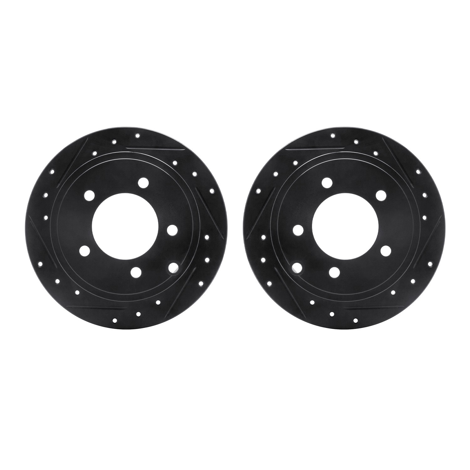 DYN 8002-39017 DFC Brake Rotors - Drilled & Slotted - Black