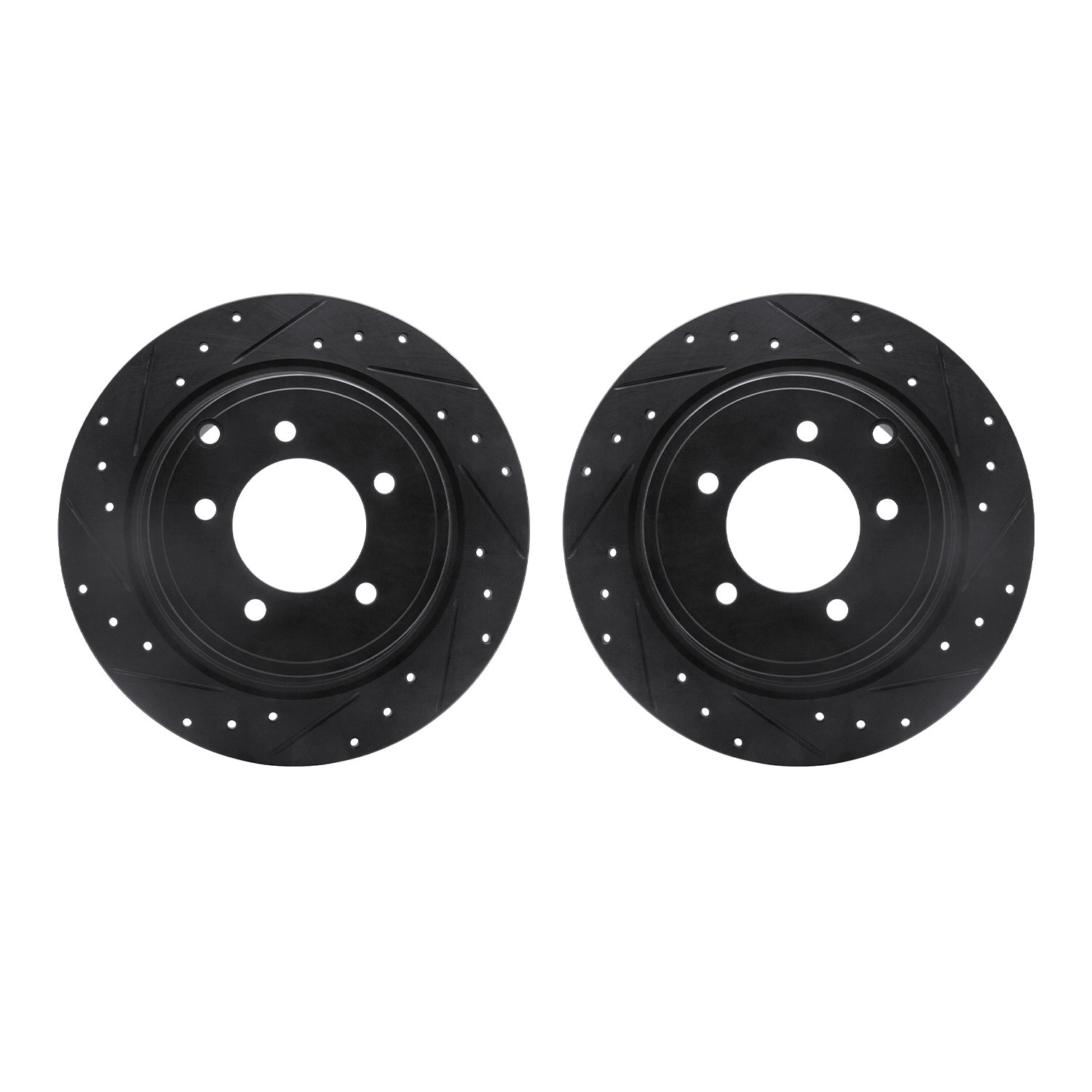 DYN 8002-39018 DFC Brake Rotors - Drilled & Slotted - Black