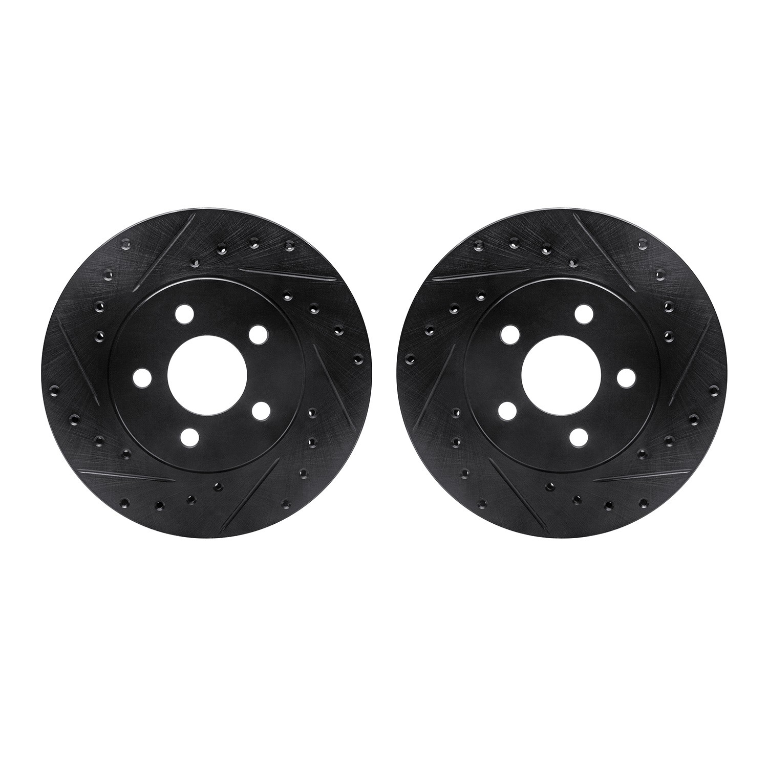 DYN 8002-40010 DFC Brake Rotors - Drilled & Slotted - Black