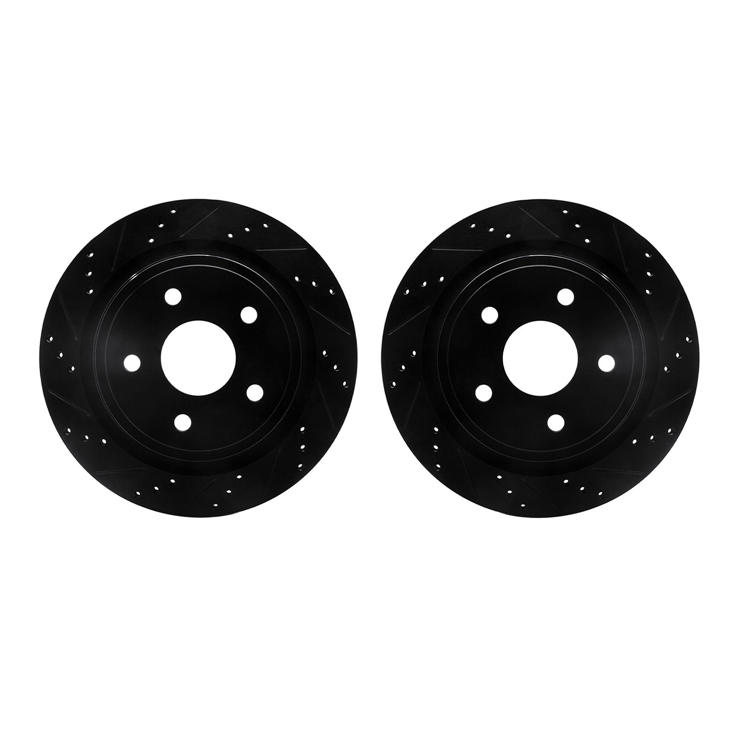 DYN 8002-40081 DFC Brake Rotors - Drilled & Slotted - Black
