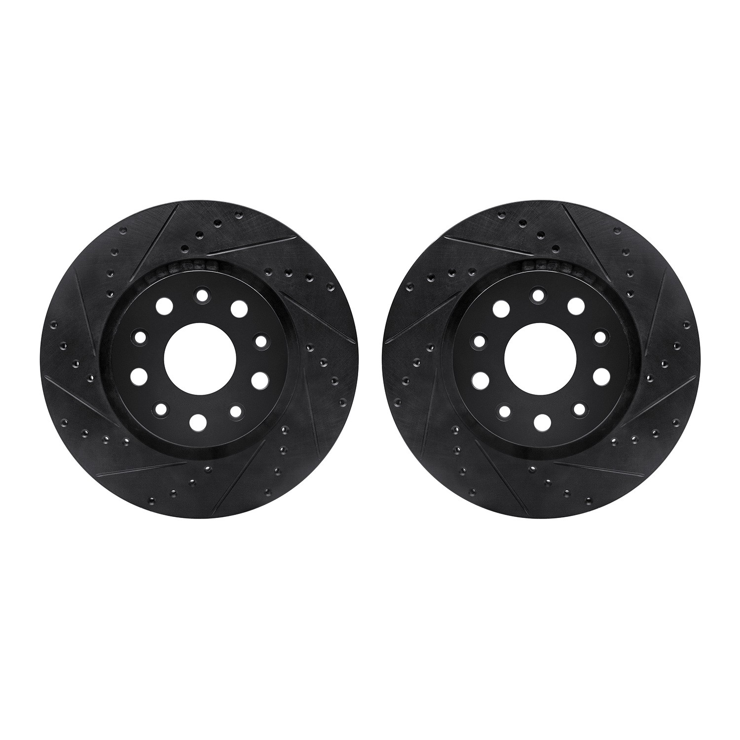 DYN 8002-40102 DFC Brake Rotors - Drilled & Slotted - Black