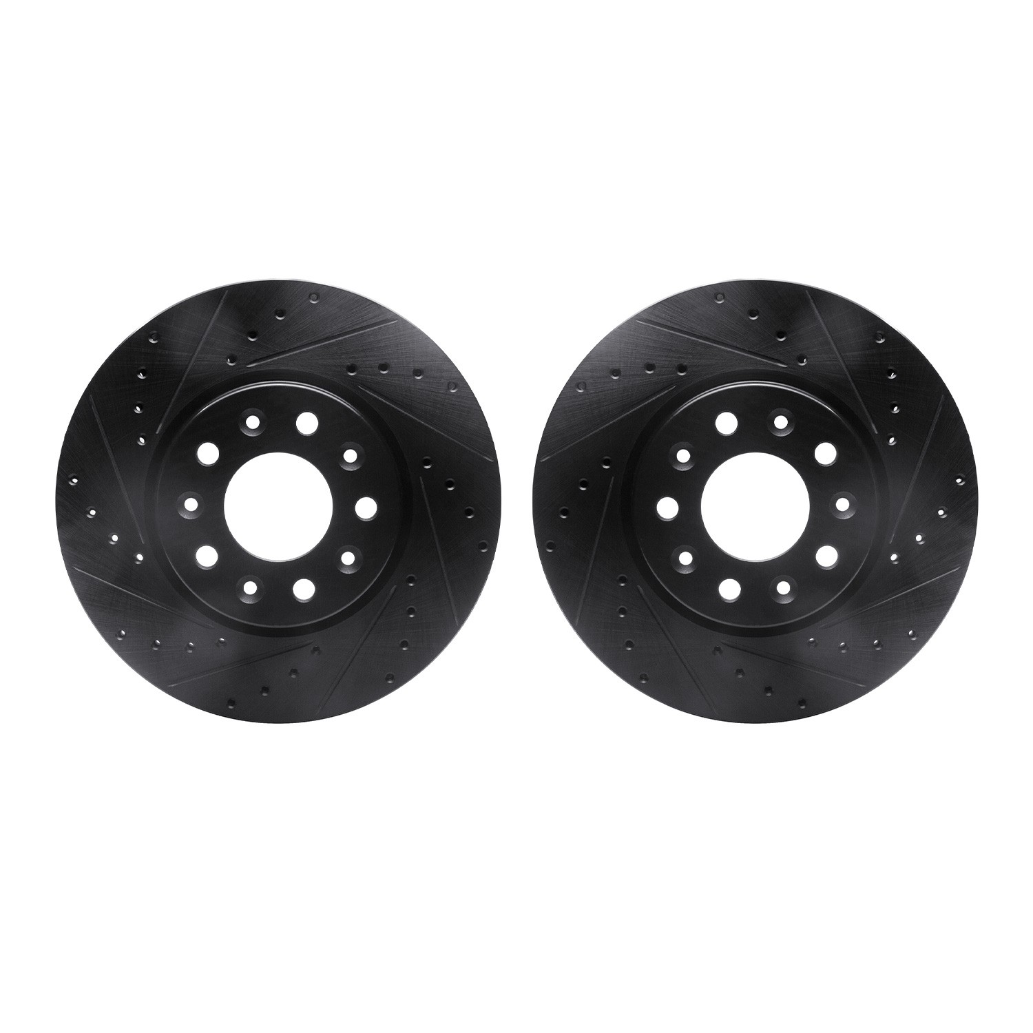 DYN 8002-45006 DFC Brake Rotors - Drilled & Slotted - Black