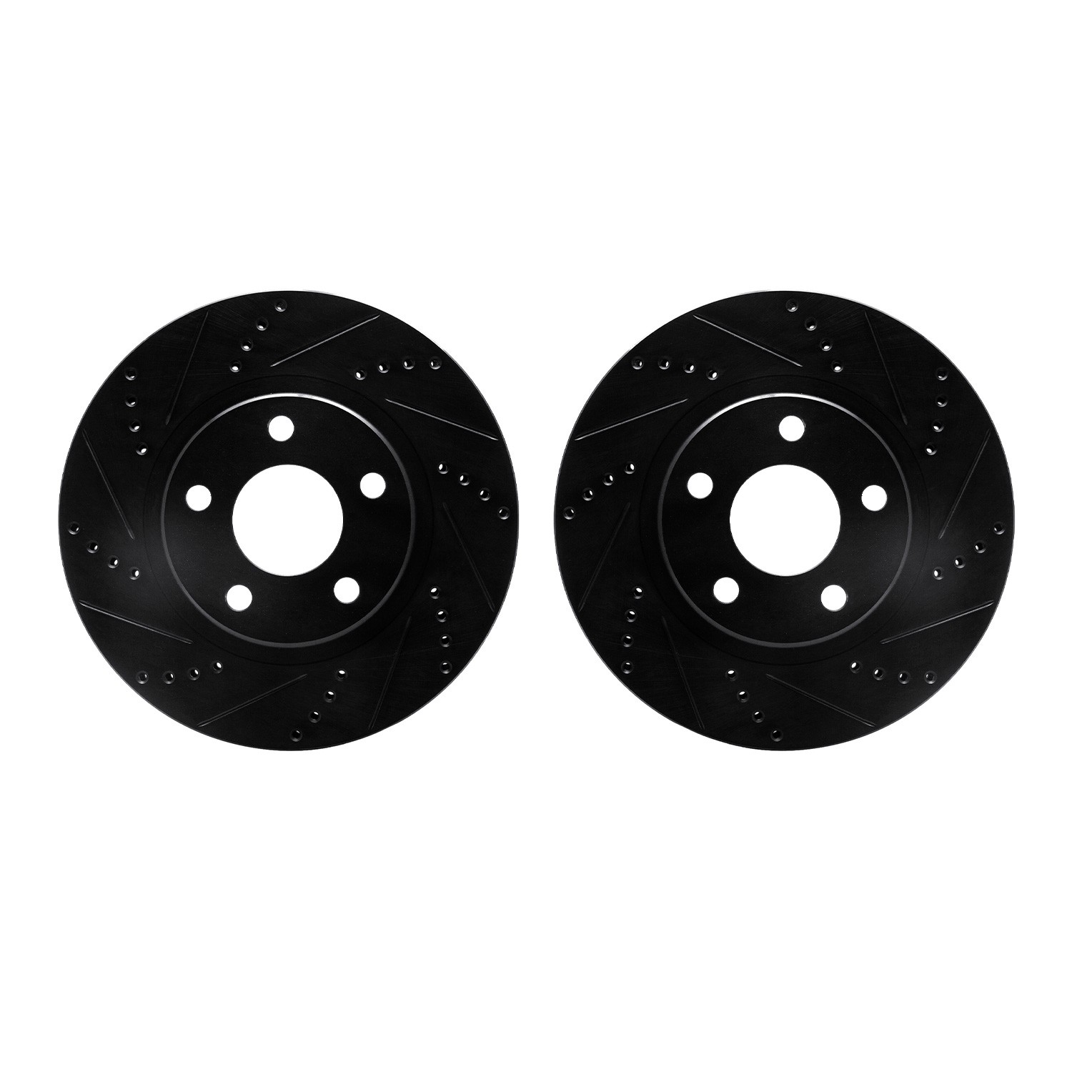 DYN 8002-45008 DFC Brake Rotors - Drilled & Slotted - Black