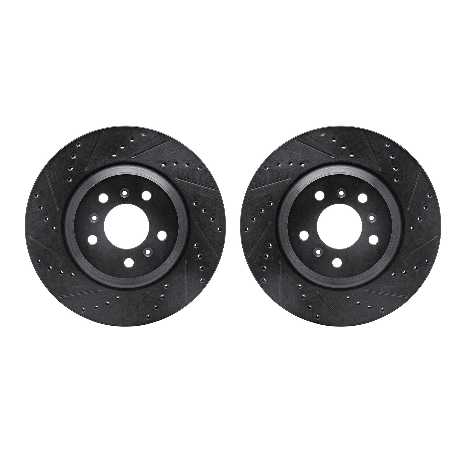 DYN 8002-46000 DFC Brake Rotors - Drilled & Slotted - Black