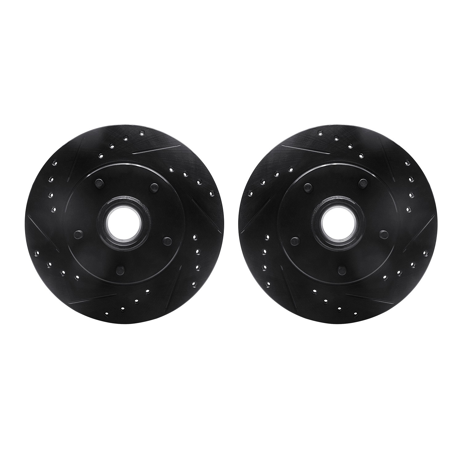 DYN 8002-47007 DFC Brake Rotors - Drilled & Slotted - Black