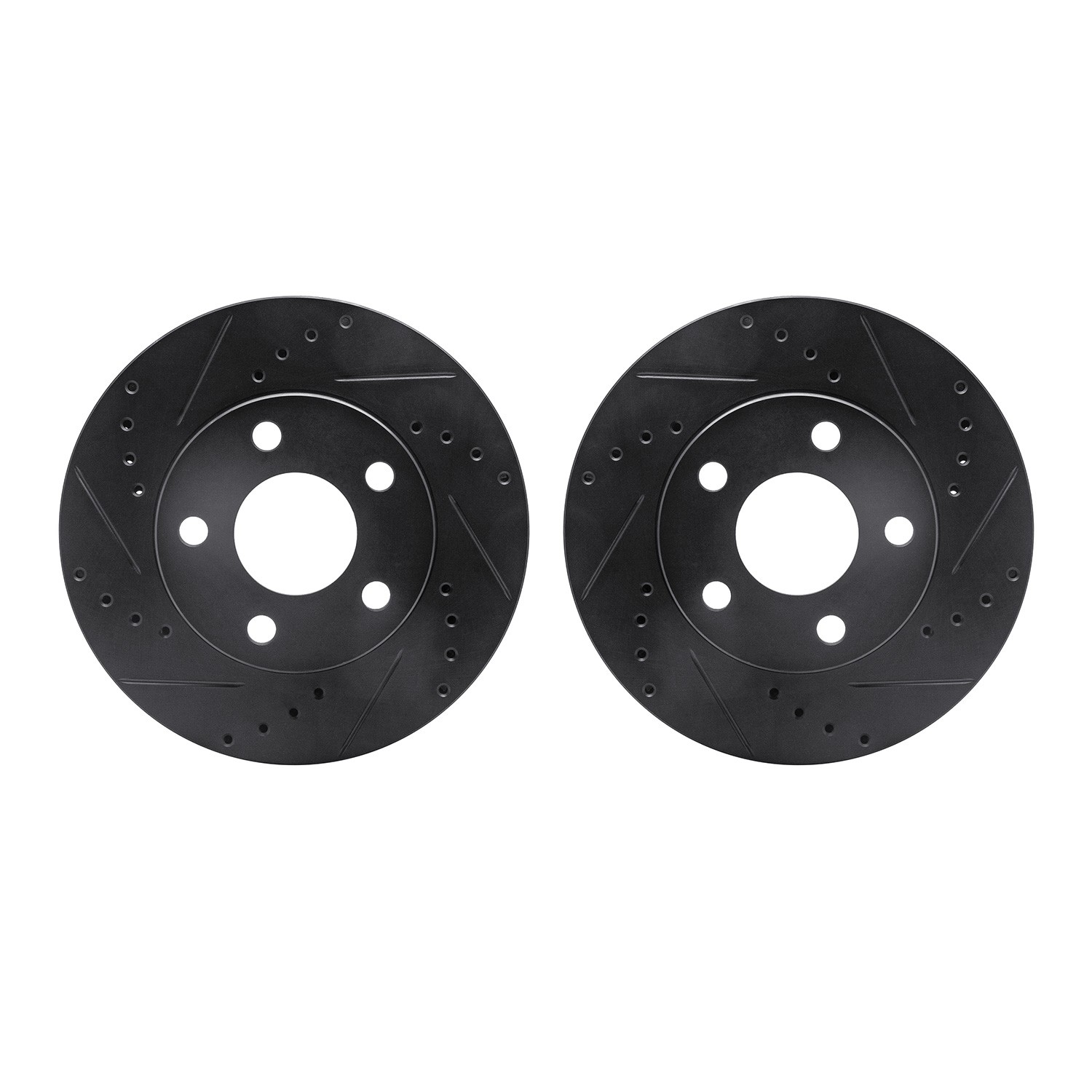DYN 8002-47008 DFC Brake Rotors - Drilled & Slotted - Black