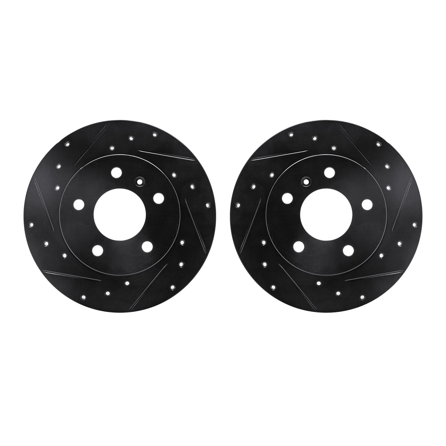 DYN 8002-47048 DFC Brake Rotors - Drilled & Slotted - Black