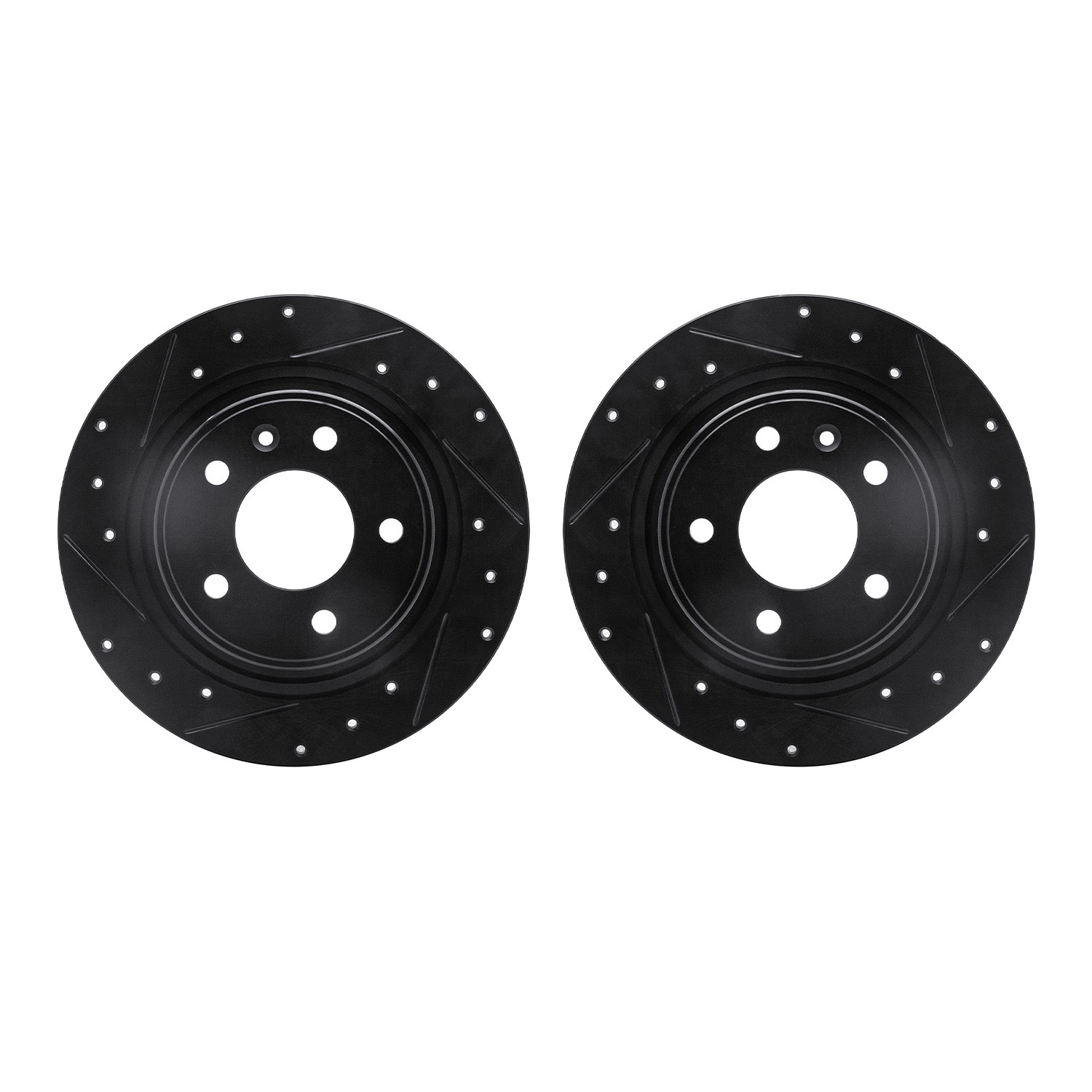 DYN 8002-47049 DFC Brake Rotors - Drilled & Slotted - Black