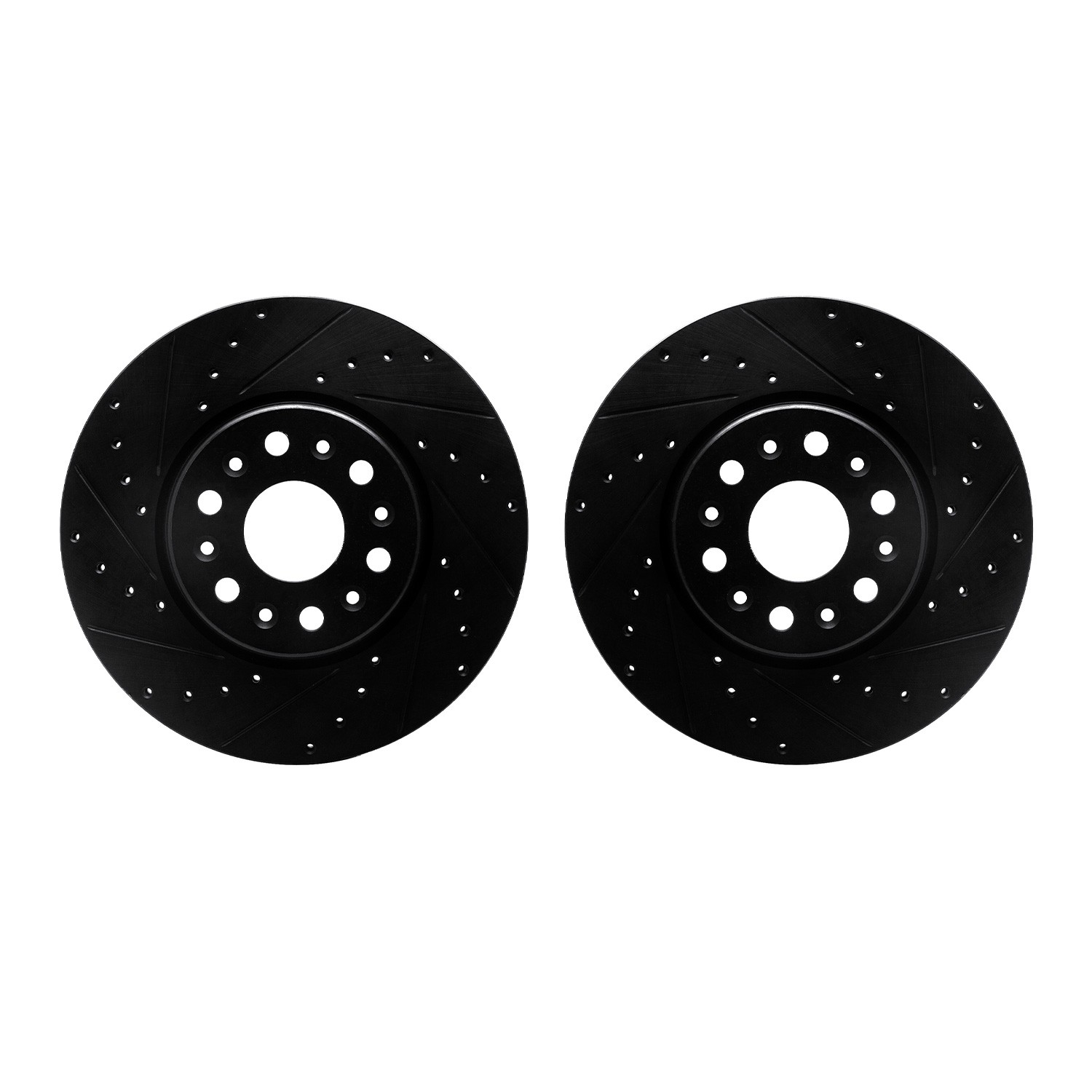 DYN 8002-48001 DFC Brake Rotors - Drilled & Slotted - Black
