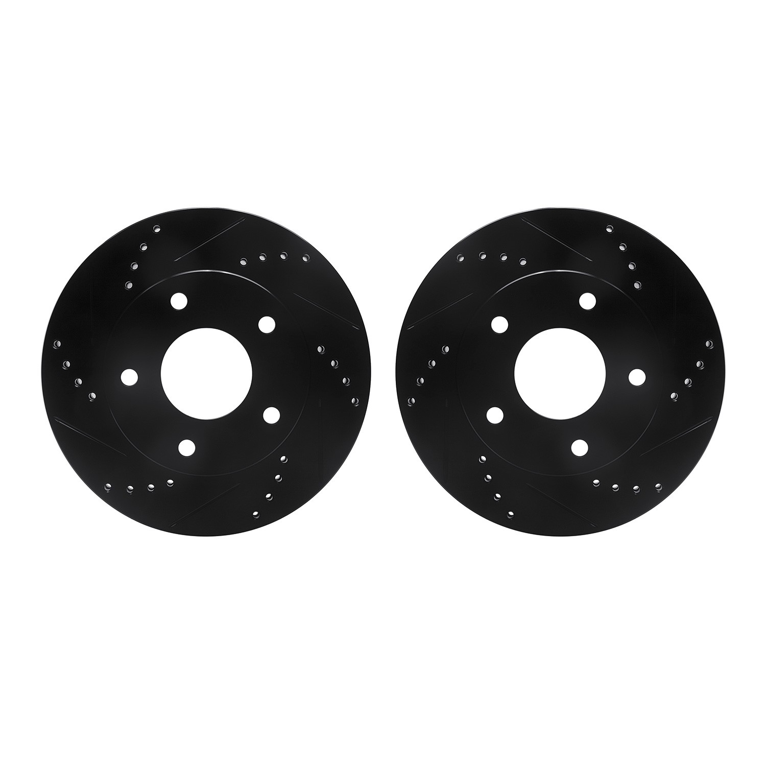 DYN 8002-48005 DFC Brake Rotors - Drilled & Slotted - Black
