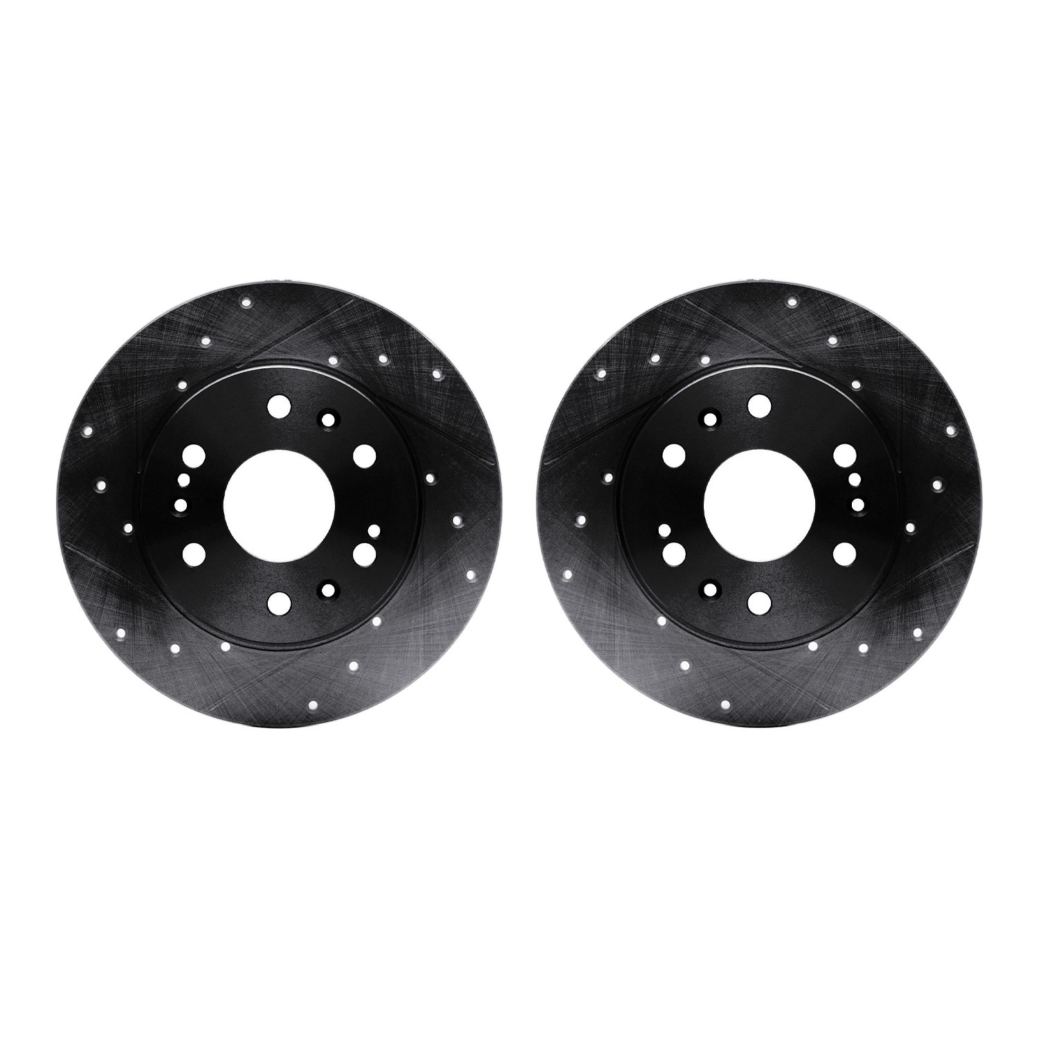 DYN 8002-48009 DFC Brake Rotors - Drilled & Slotted - Black