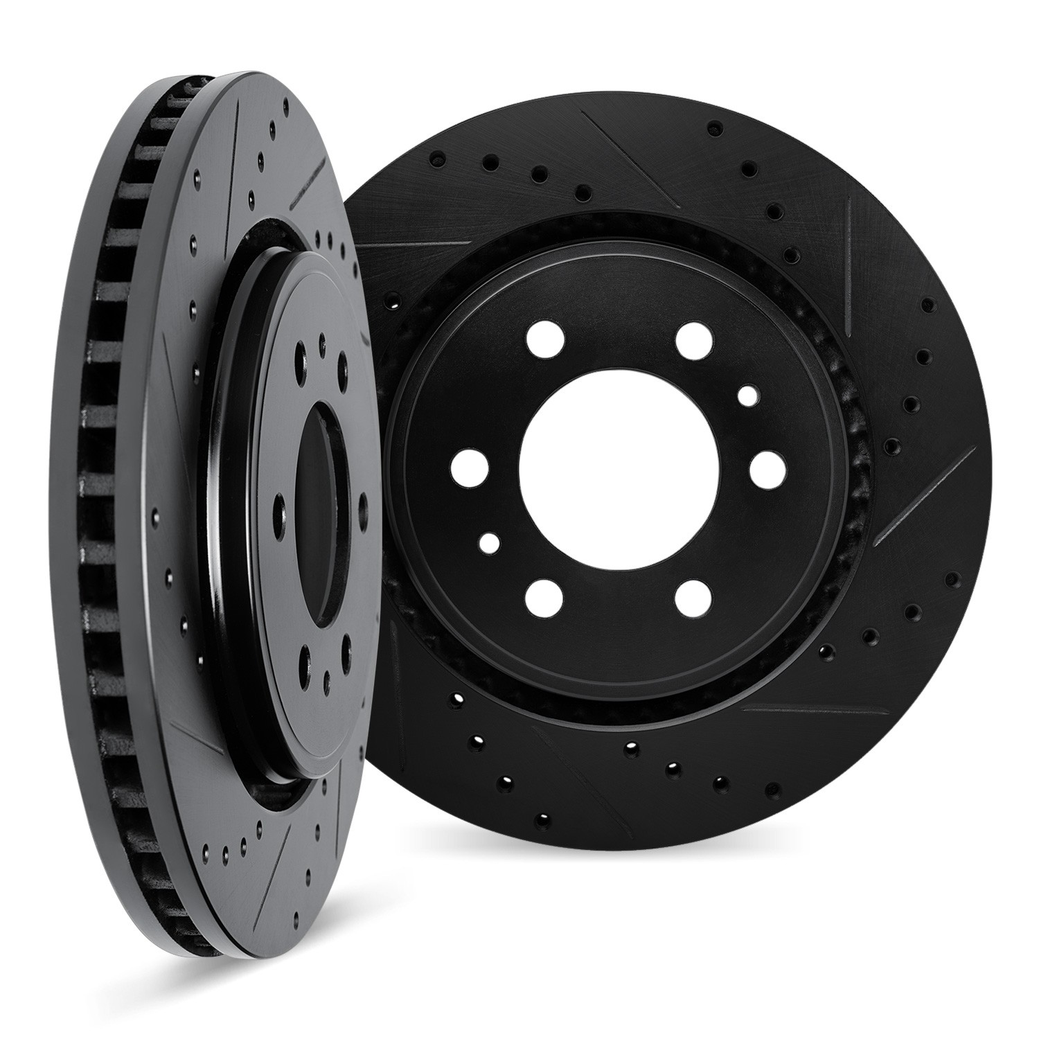 DYN 8002-48009 DFC Brake Rotors - Drilled & Slotted - Black - Image 2