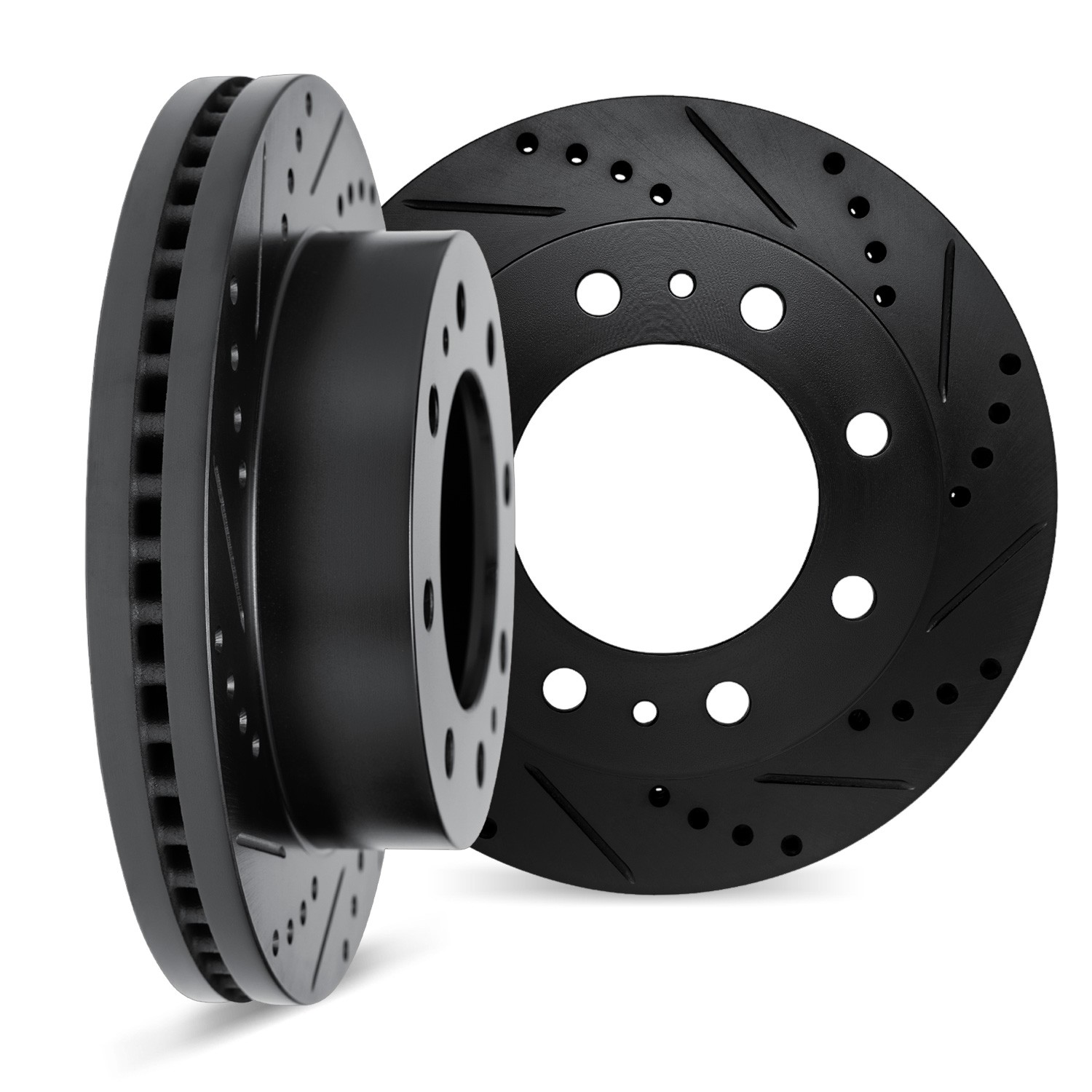DYN 8002-48012 DFC Brake Rotors - Drilled & Slotted - Black - Image 2