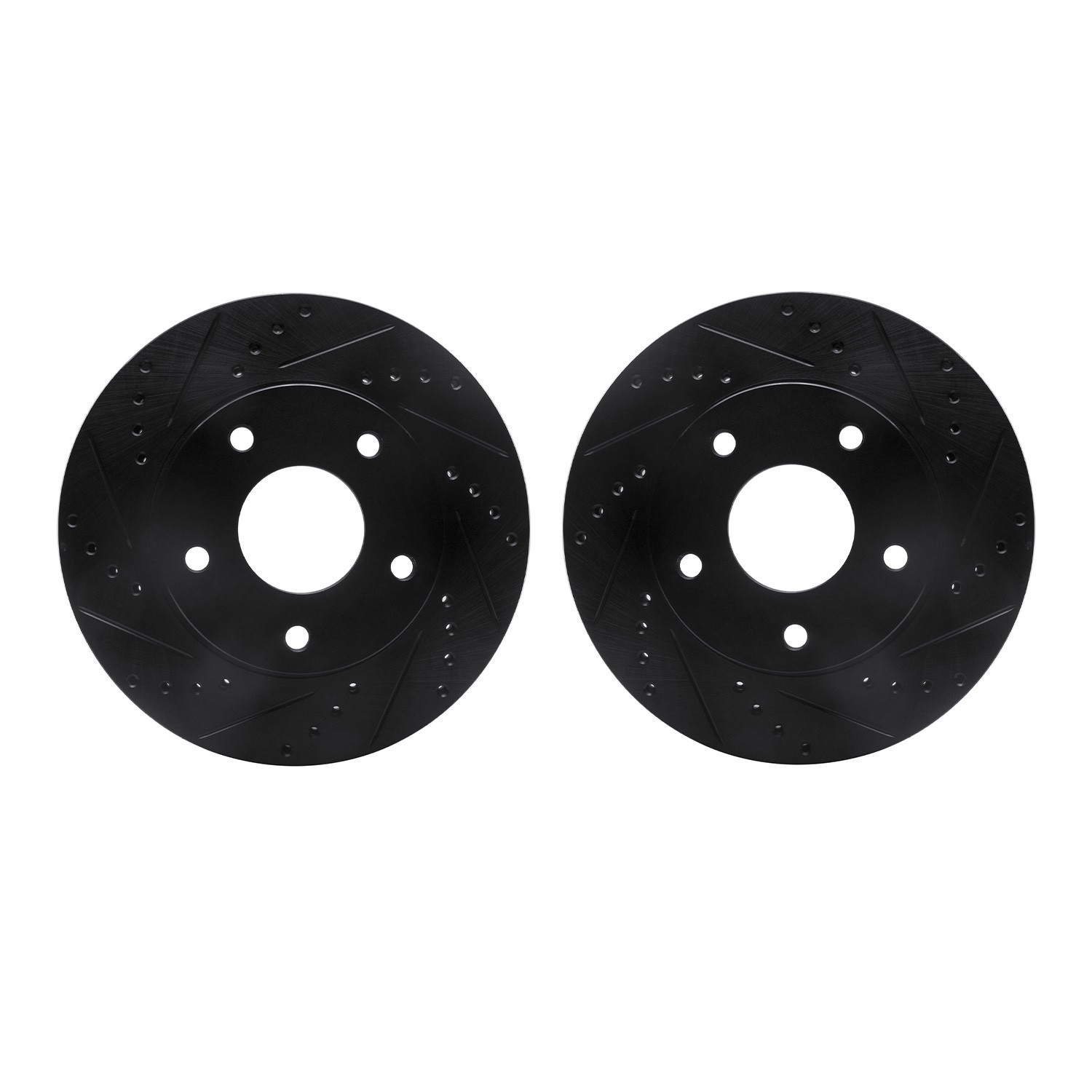DYN 8002-48014 DFC Brake Rotors - Drilled & Slotted - Black